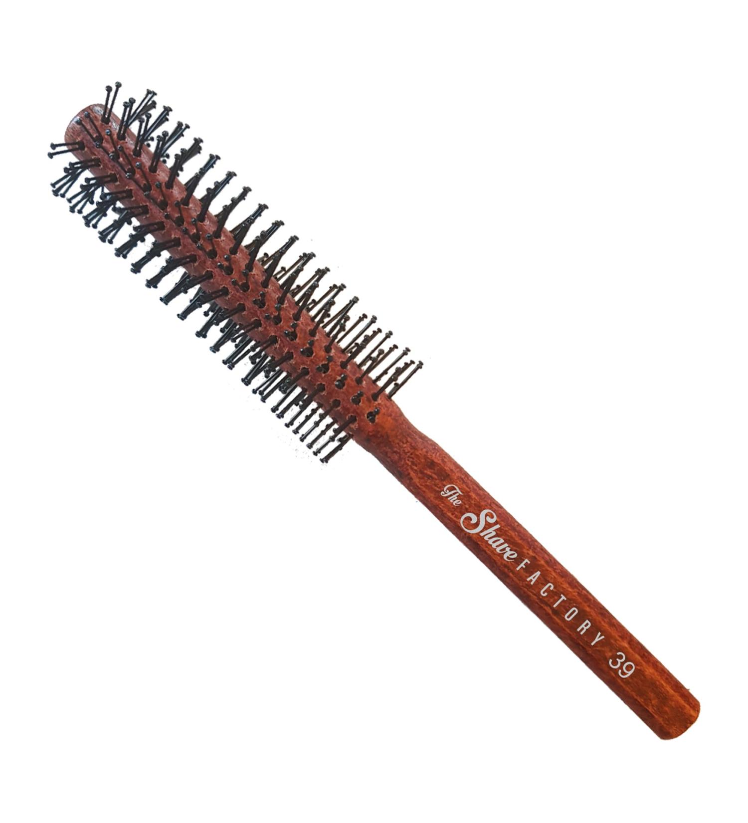 Buy The Shave Factory Static-Free Round Wooden Styling Brushes | Professional Salon & Home Use | Brown Model 39 - Long-Lasting Shine - Buy Online on GoSupps.com