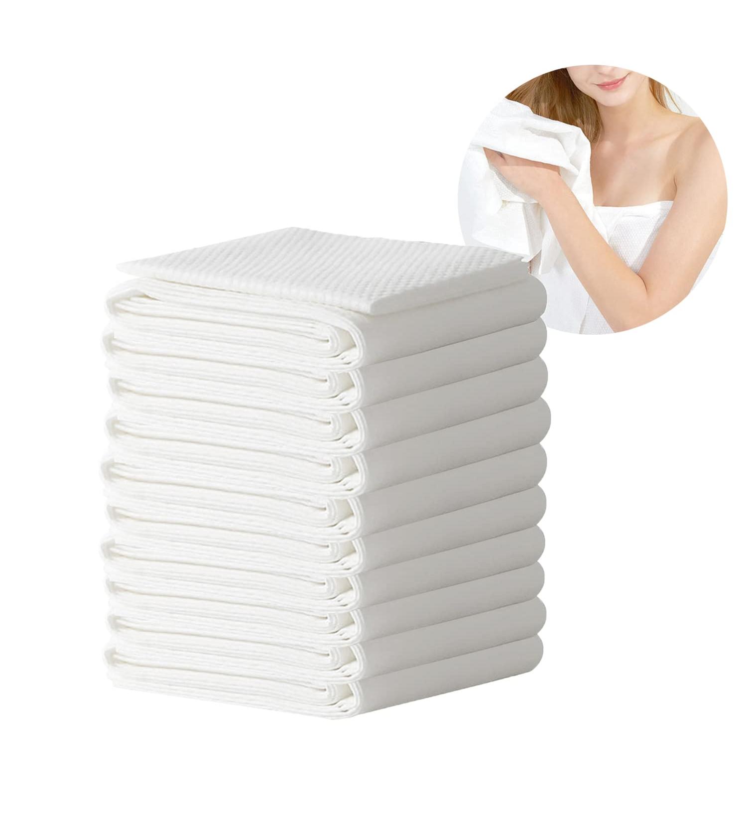 Peachicha Disposable Bath Towels - 10 Pack of Large Body Towels for Travel, Hotel, Camping - Soft & Absorbent - Buy Online on GoSupps.com