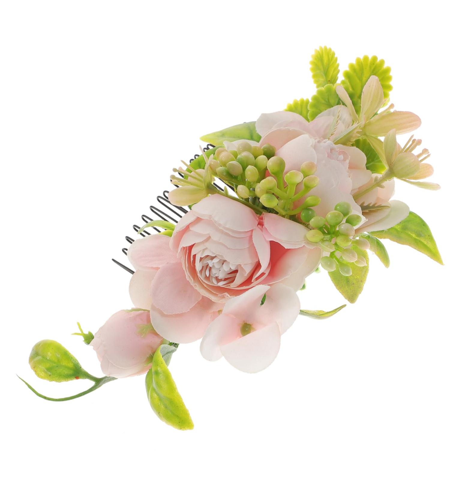minkissy Flower Bridal Comb Flowers for Hair Accessories for Women Womens Hair Accessories Womens Accessories Wedding Headpiece Accesorios Para Mujer Silk Cloth Pink Wig Bridesmaid - Buy Online on GoSupps.com