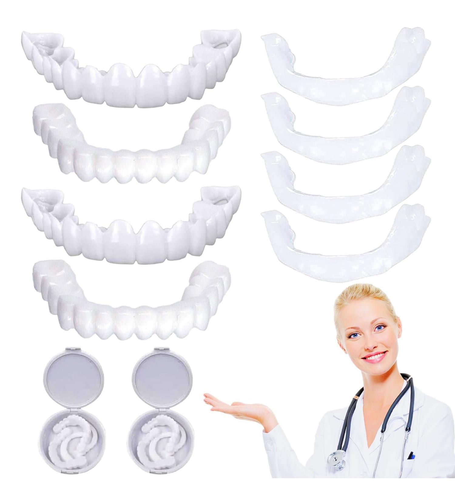 Provisional Dentures - 2 Pairs of Cosmetic Veneers & Fake Braces for Men & Women | International Shipping Available - Buy Online on GoSupps.com