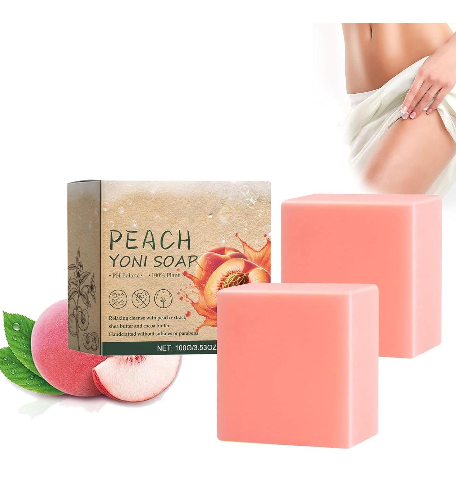 Buy Peach Soap Bars for Feminine Wash - pH Balance Body Soap Organic Deodorant Handmade - Set of 2 for Women - Buy Online on GoSupps.com