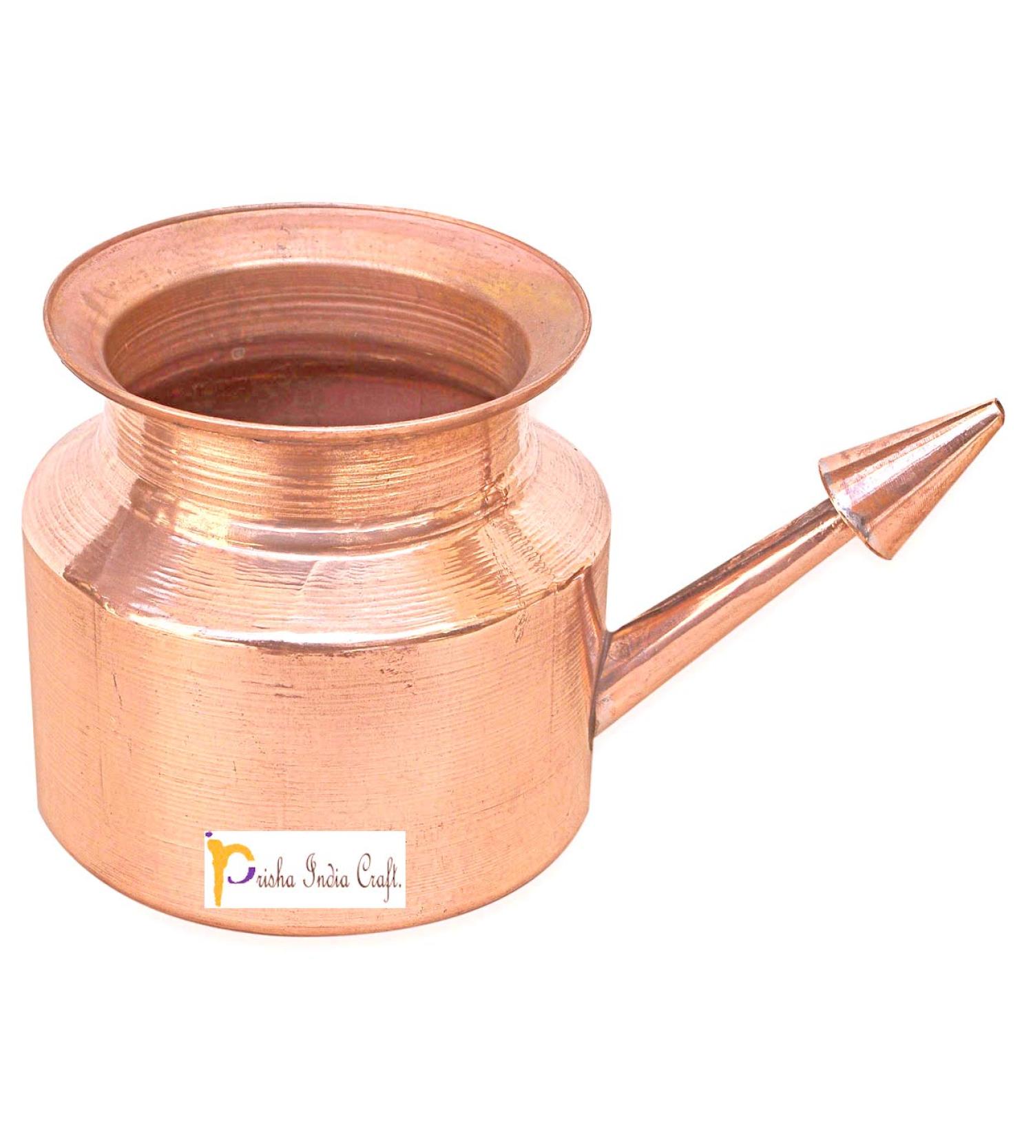 Prisha India Craft Copper Neti Pot | Sinus Irrigation (Gold) - Natural Nasal Relief - Buy Online on GoSupps.com