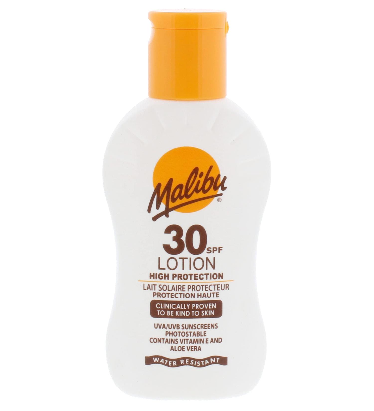 Malibu Sun SPF 30 Lotion 100ml - Medium Protection Sun Cream with Water Resistance and Vitamin Enrichment - Buy Online on GoSupps.com