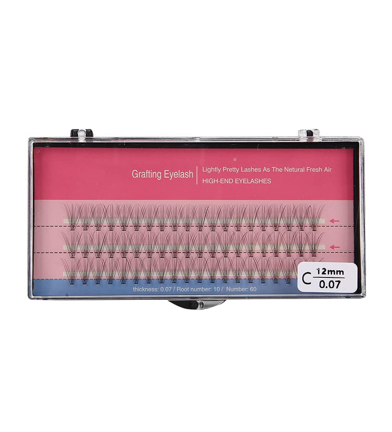 Professional Soft Eyelashes for Extensions - Natural Look 10 Pieces Bundle 0.07 C C Curl 12mm - Buy Online on GoSupps.com