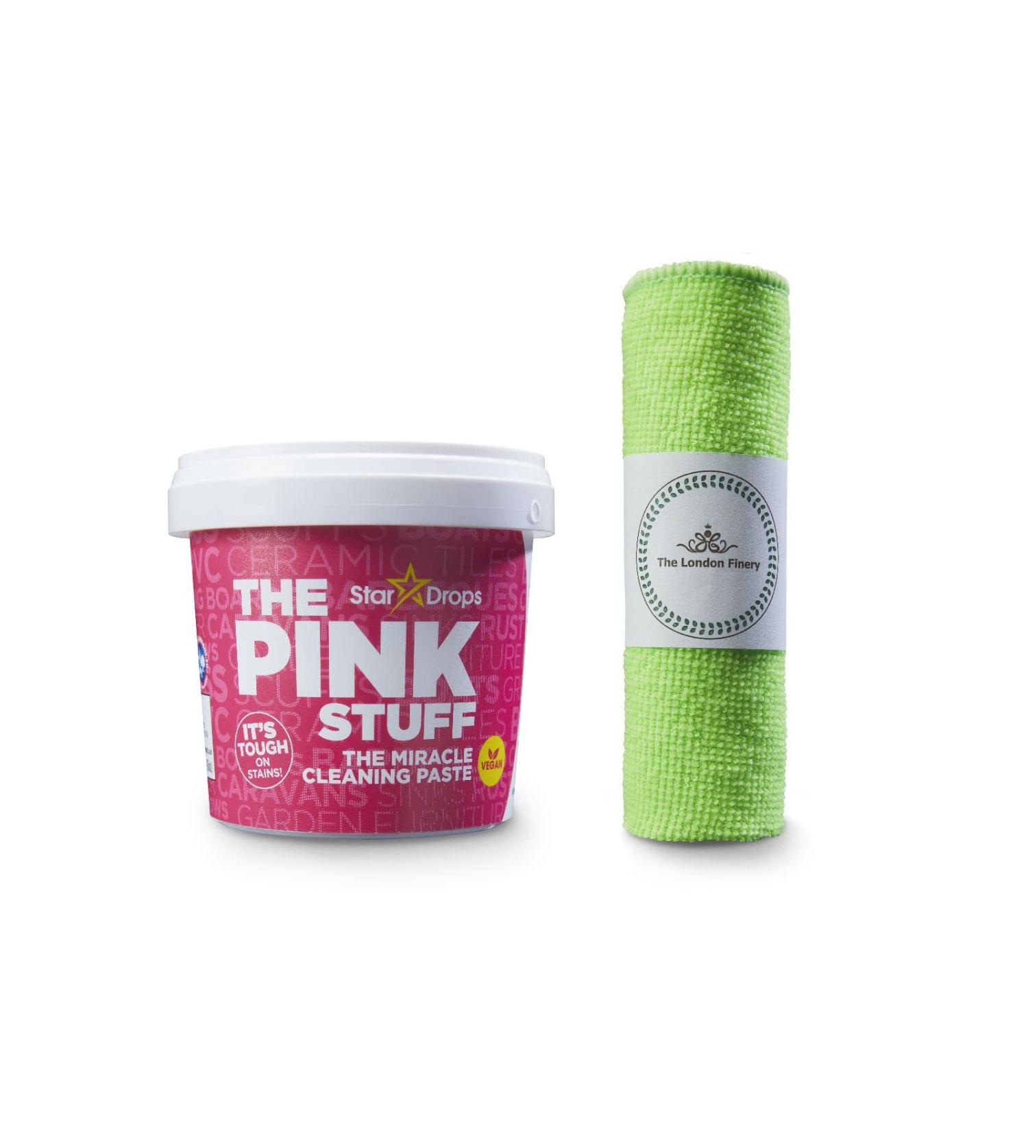 The Pink Stuff Paste Non-Toxic 850 g for All Miracle Cleaning Purpose Though Household Cleaner With Fibre Cleaning Cloth 2 Piece Set