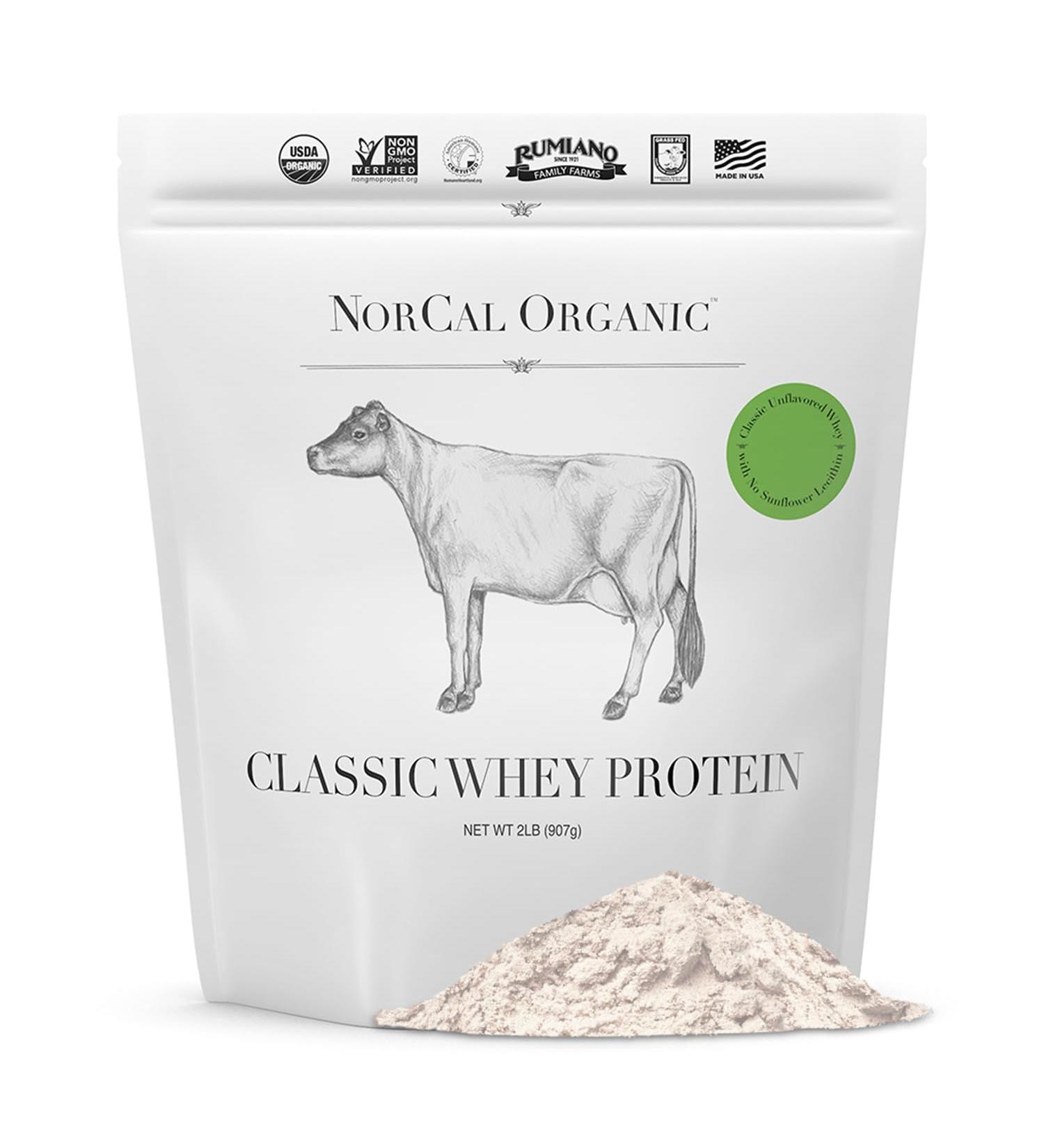 NorCal Organic - Classic Whey Protein - 100% Grass-Fed and Grass-Finished - UNFLAVORED - Lecithin-Free - 2lb Bulk Classic Unflavored 32 Ounce (Pack of 1) - Buy Online on GoSupps.com