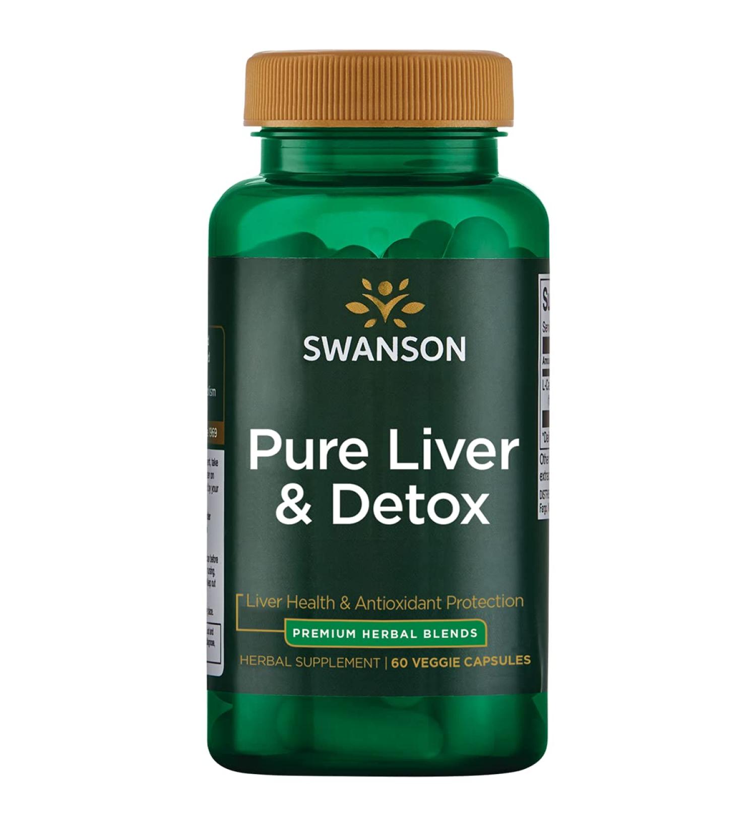 Swanson Pure Liver & Detox 60 Veg Caps - Natural Liver Support Supplement - Buy Online on GoSupps.com