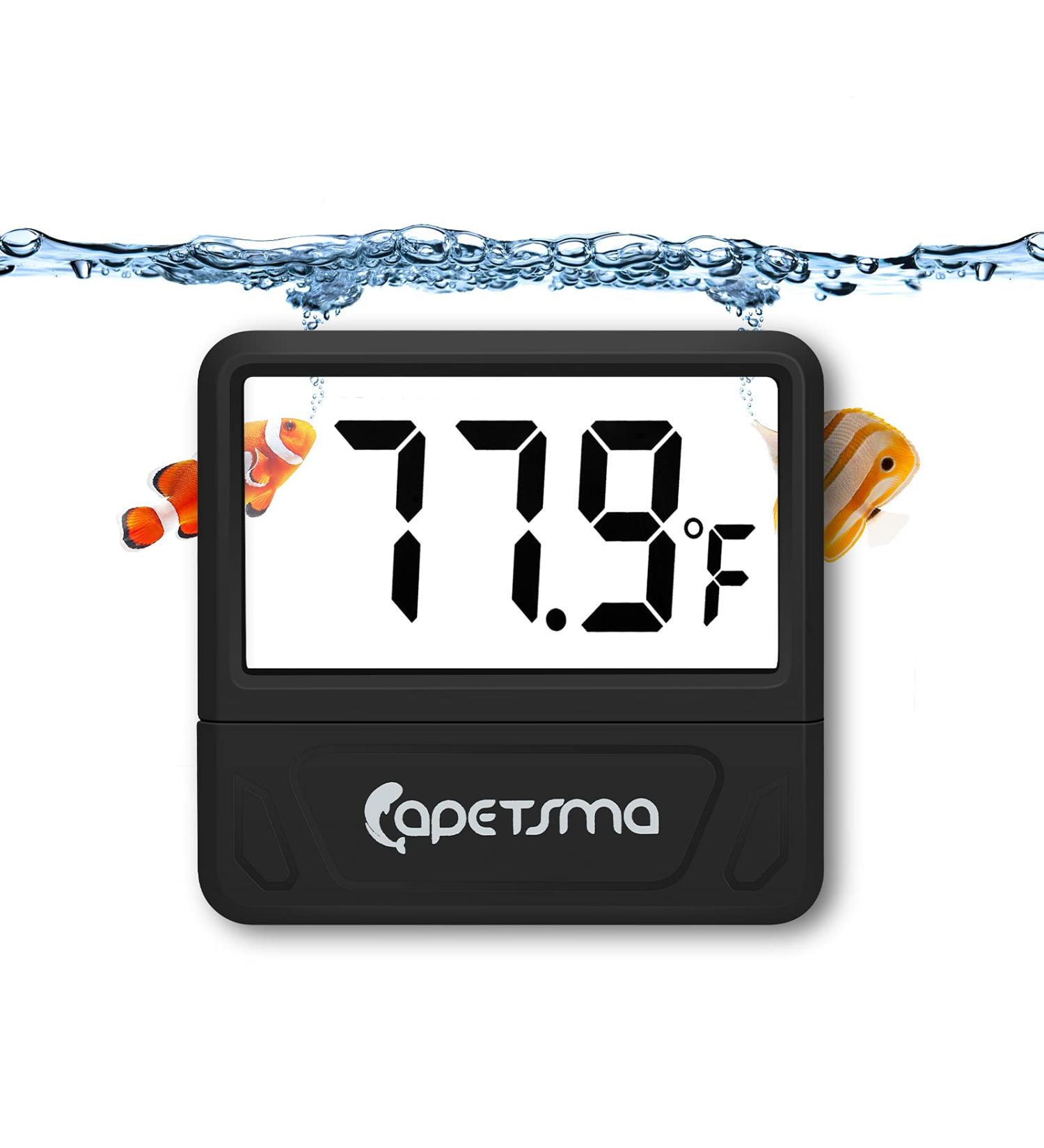 Capetsma Digital Aquarium Thermometer - Accurate Reptile and Fish Tank Temperature Gauge with Large LCD Screen - Buy Online on GoSupps.com