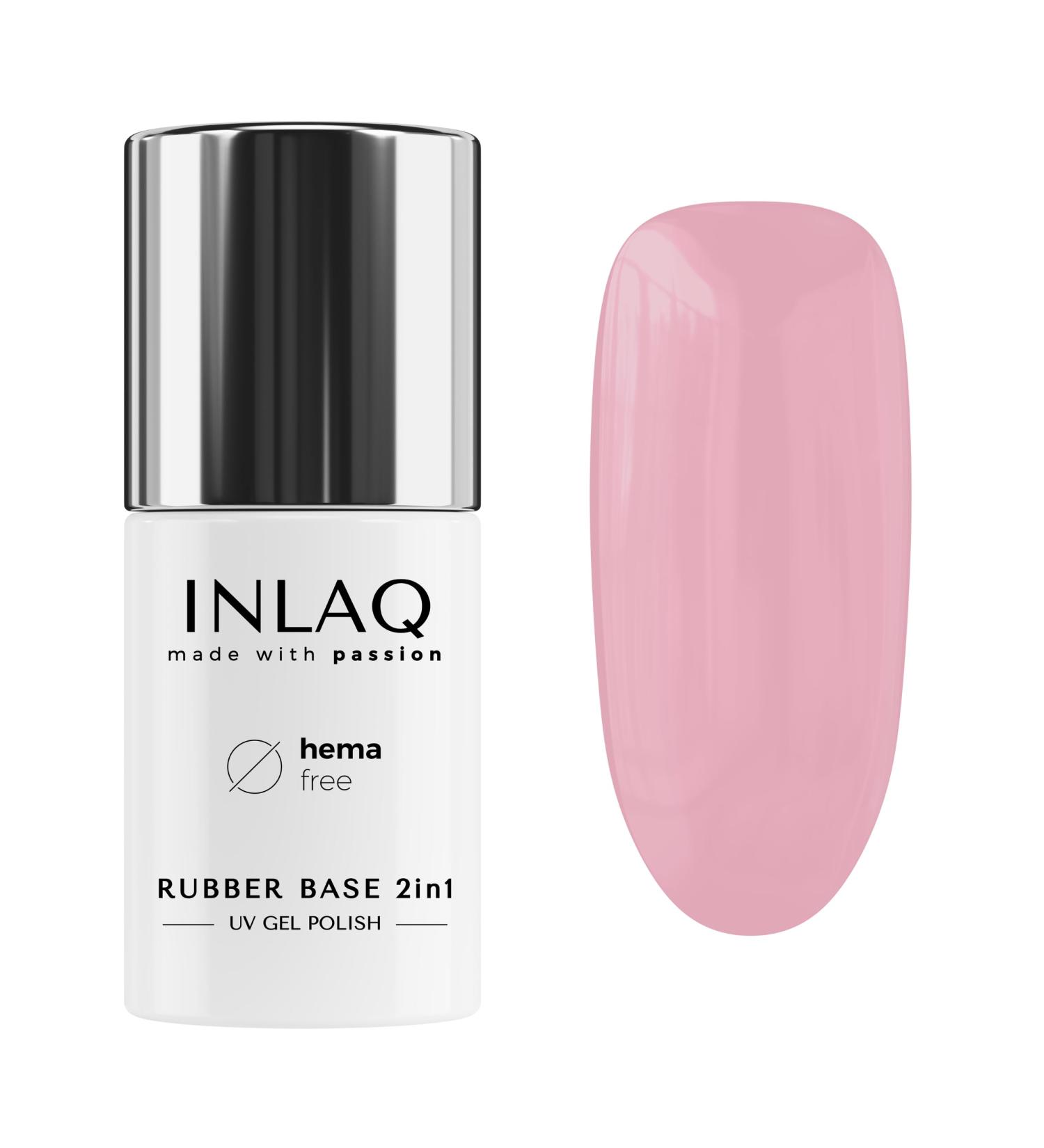 INLAQ 2in1 Rubber Base Gel UV HEMA Free Nectar 6ml | High Opacity Gel Nail Polish & Base Gel Cover Nectar - Hard Gel for Nails - Buy Online on GoSupps.com