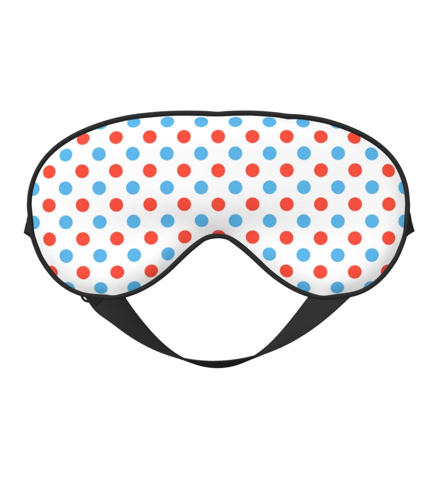 Red Blue Polka Dots Sleep Mask | Double-Sided Soft Adjustable Eye Covers for Comfort & Eye Edema Relief | International Shipping Available - Buy Online on GoSupps.com
