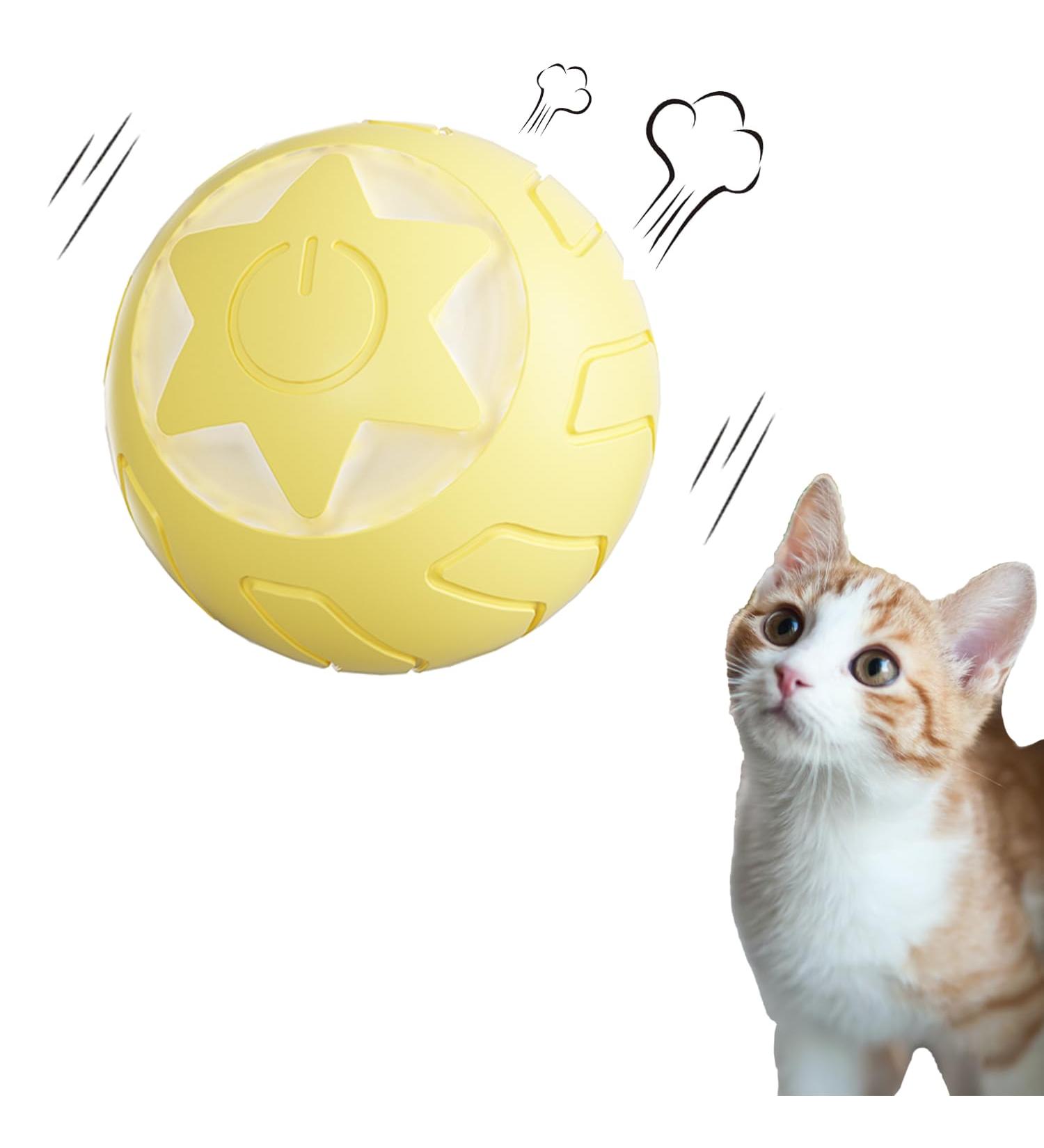 Peticularz Interactive Cat Toy - Self-Employed Electric Powerball 2.0 with Wloom Intelligence - Magic Yellow Star Ball for Cats - Buy Online on GoSupps.com