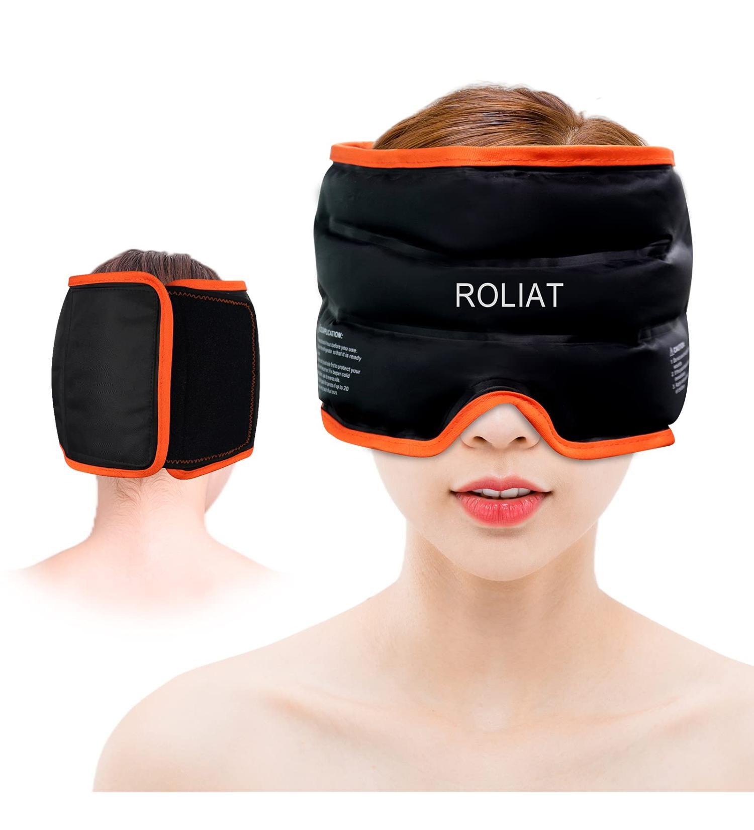 ROLIAT Migraine Relief Head Wrap with Reusable Gel Pack - Cold Therapy for Headaches, Puffy Eyes, Stress & Pain - Buy Online on GoSupps.com