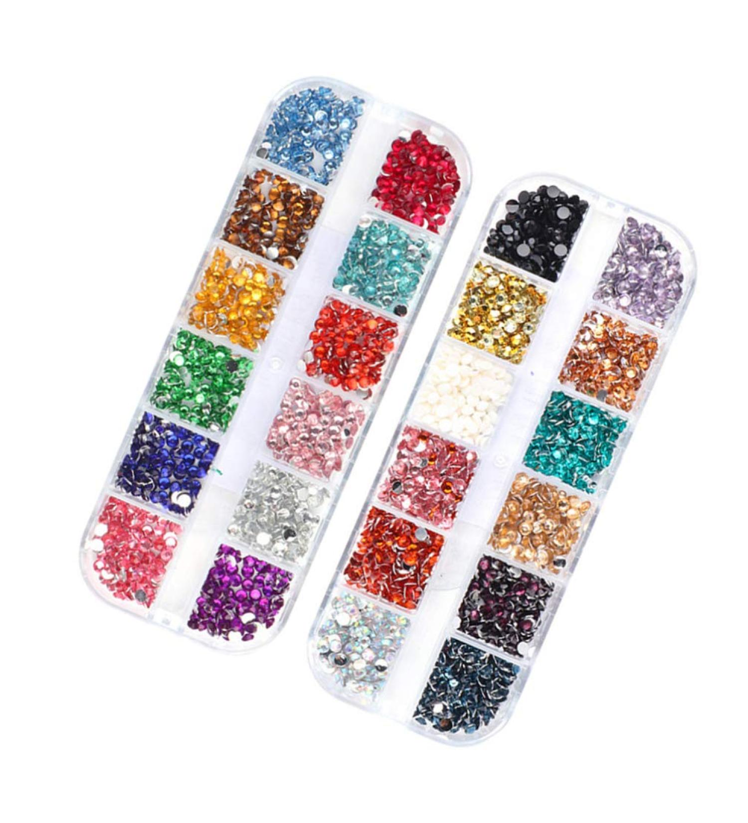 Lurrose 2 Boxes Nail Color Diamond Jewelry Nail Art Ornaments Pendant Charms Manicure DIY Manicure Accessories nail art crystal nail crystal rhinestones flat drill resin 3d Nail supplies - Buy Online on GoSupps.com