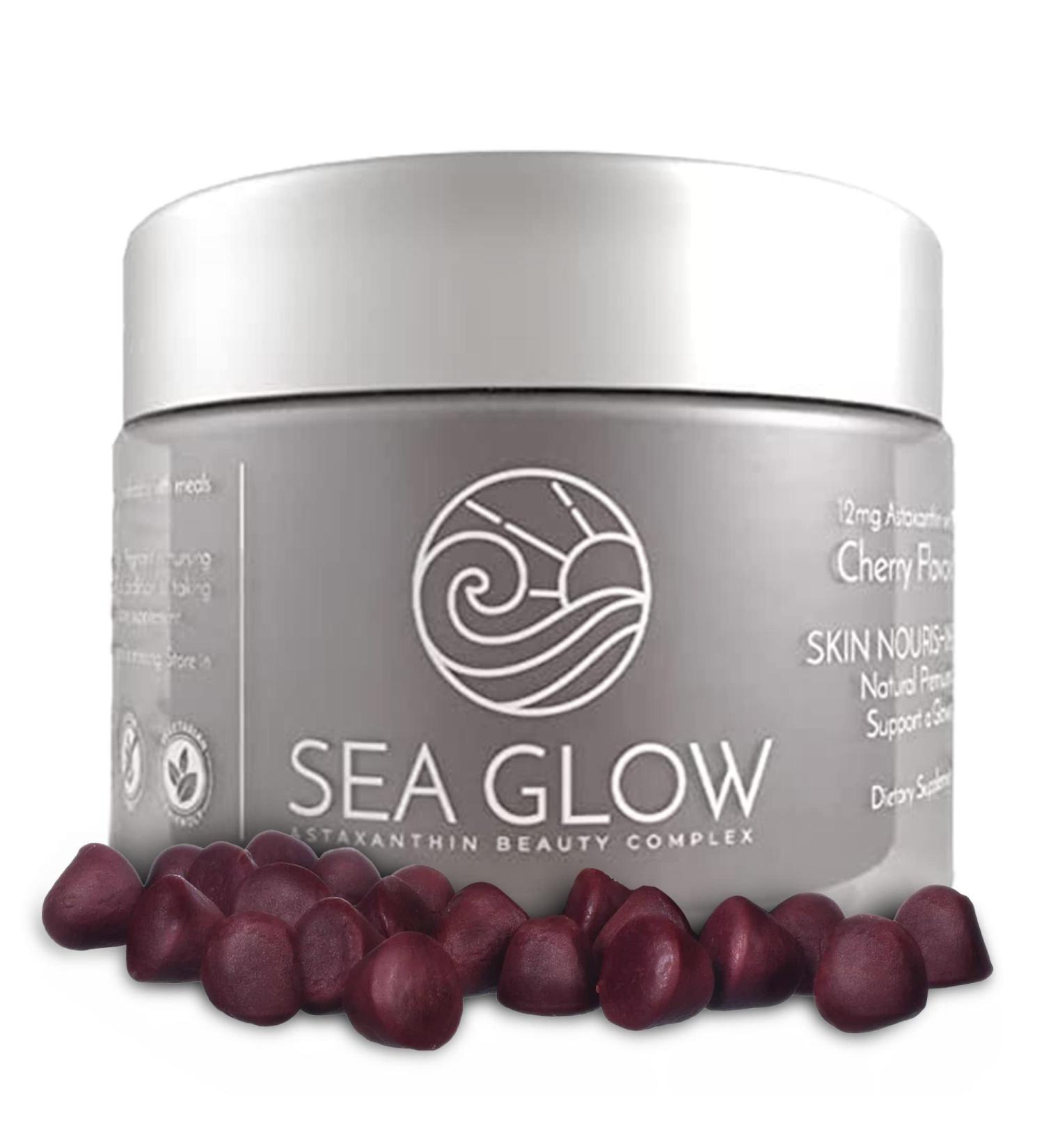 Sea Glow Astaxanthin Gummies with Vitamin C - Antioxidant-Rich Skin Supplement | 12mg Astaxanthin, Dairy & Gluten-Free - 28 Count - Buy Online on GoSupps.com