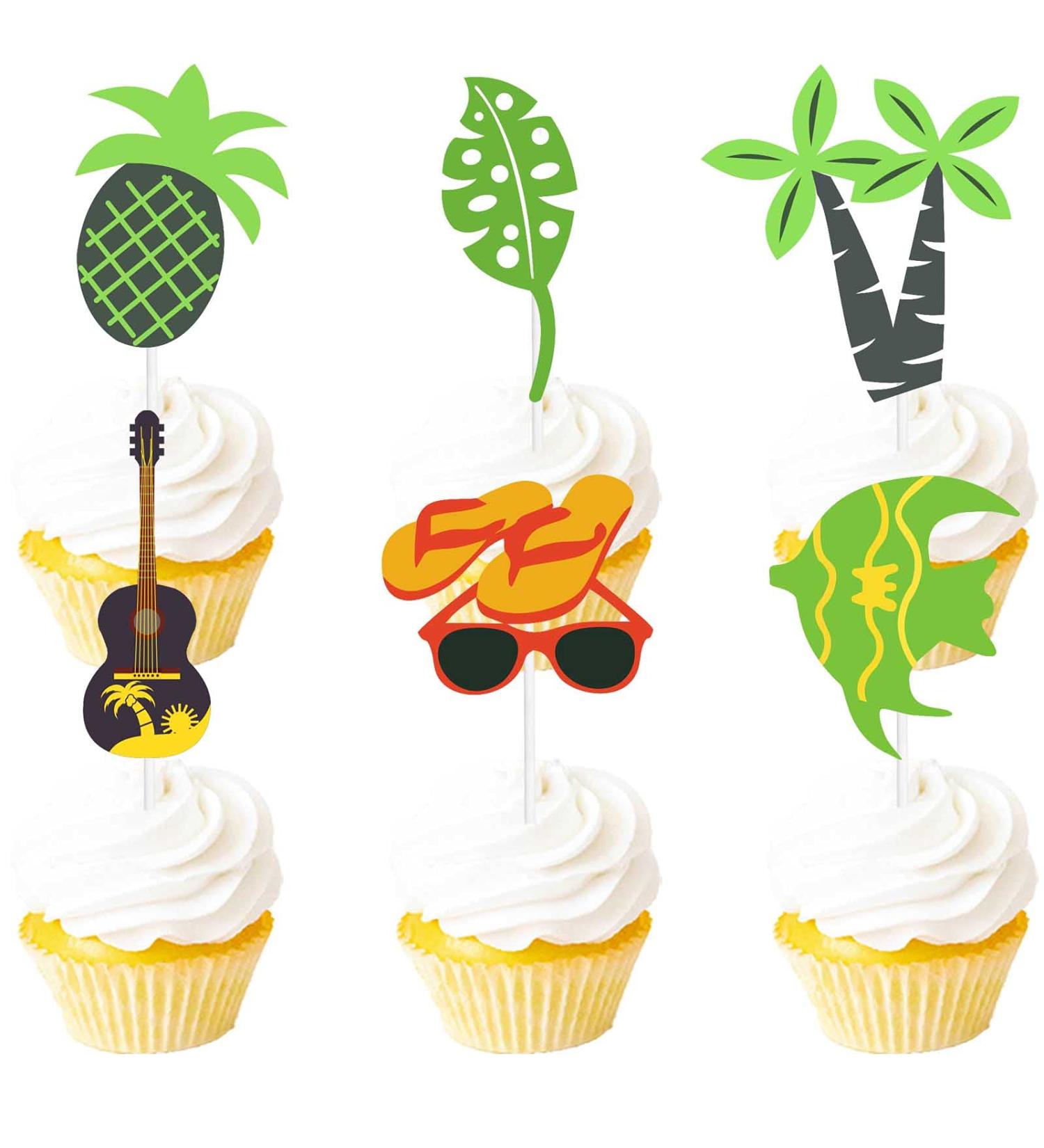 S-FX-0088 Ice Cream Fruit Dessert Cupcake Topper Colorful Glitter Happy Birthday Sensory Pop Game Theme Decor Supplies Baby Shower Boys Girls Birthday Party Decorations - Buy Online on GoSupps.com
