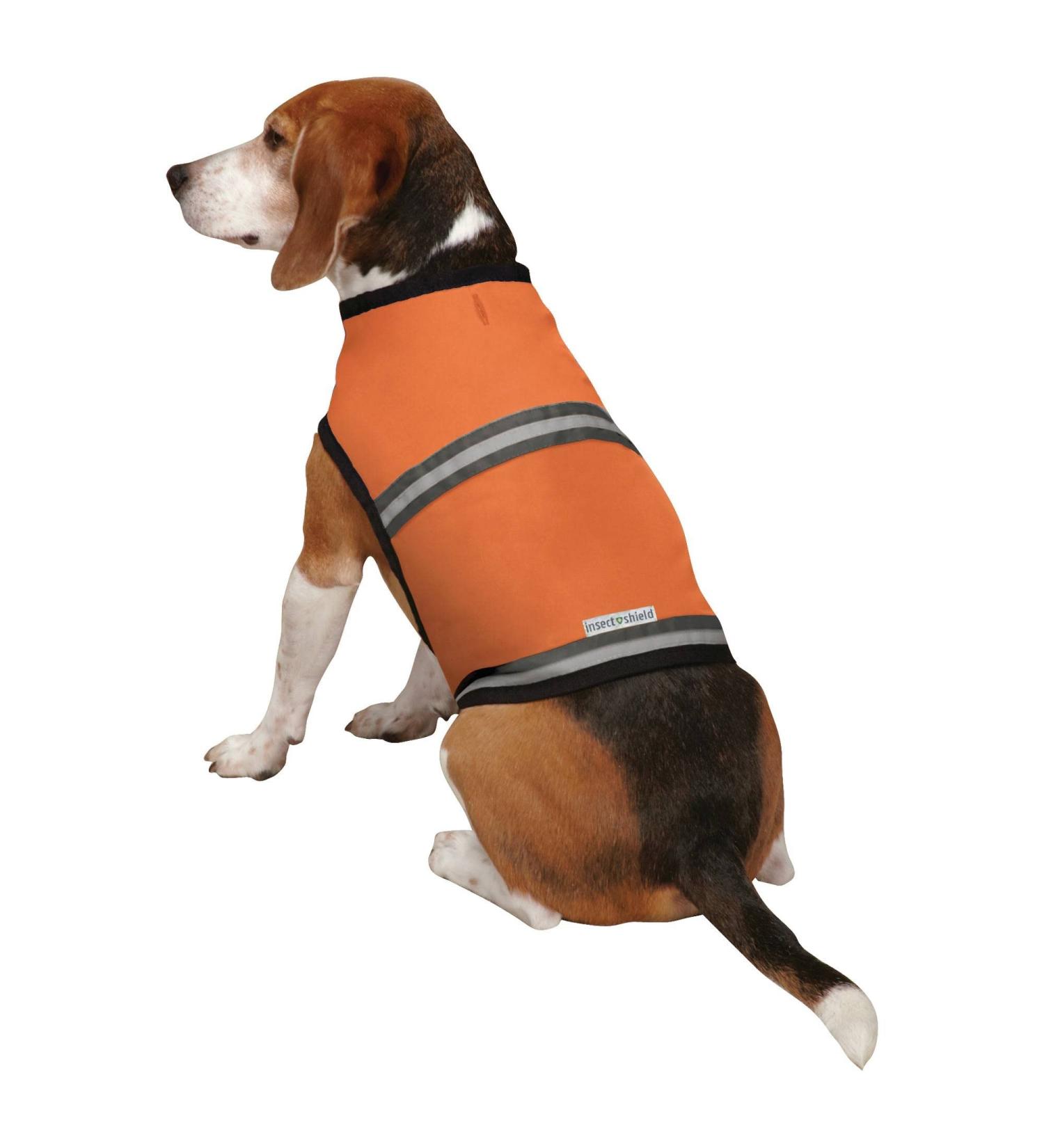 Insect Shield Insect Repellant Protective Safety Vest for Protecting Dogs from Fleas Ticks Mosquitoes & More Orange 16-Inch - Buy Online on GoSupps.com