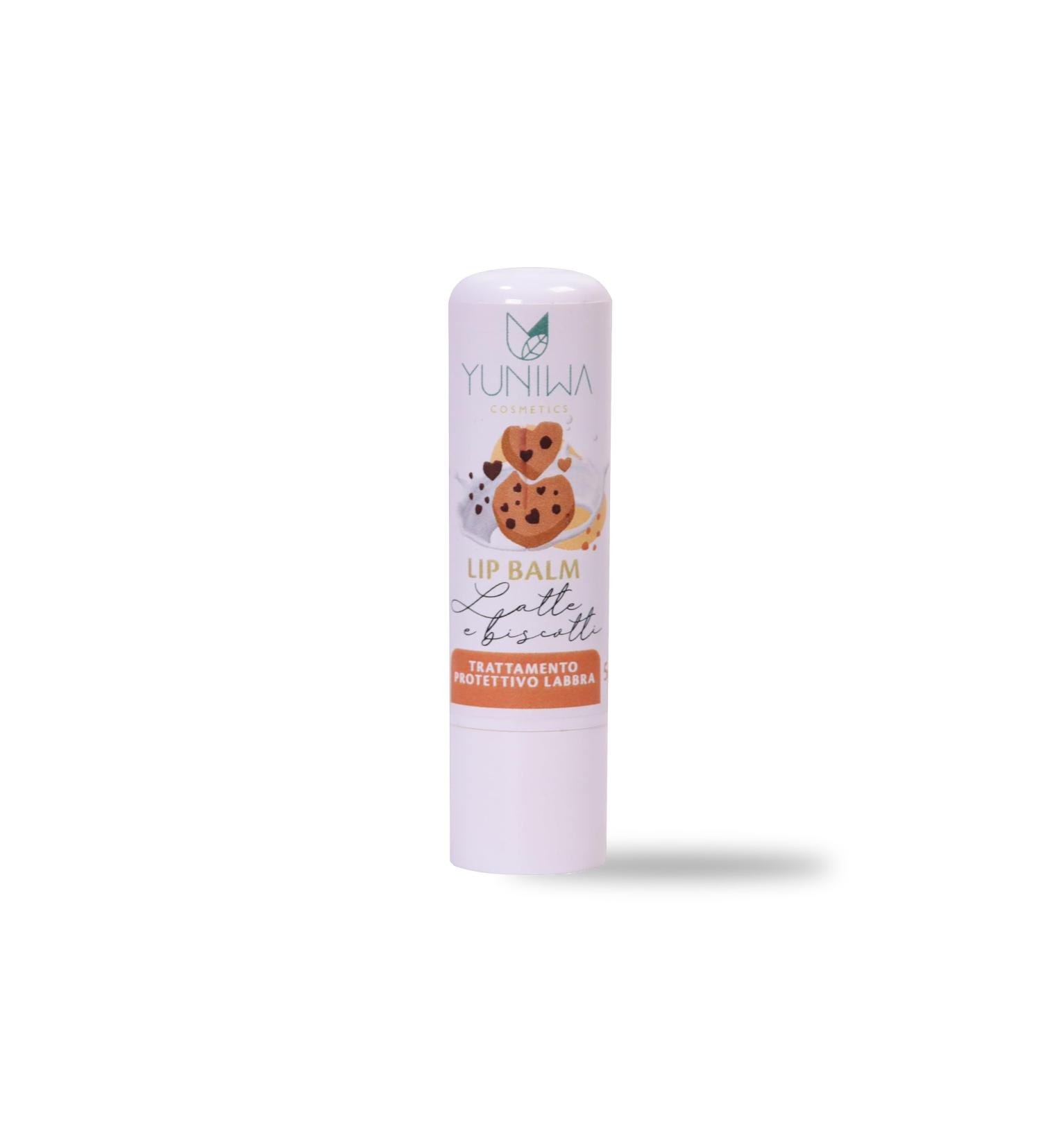 Yuniwa Protective Lip Balm - Milk and Biscuits - Protection and Nourishing - With Natural Oils and Butters - Safe Food Flavoring - Moisturizes without Grease - 5 ml