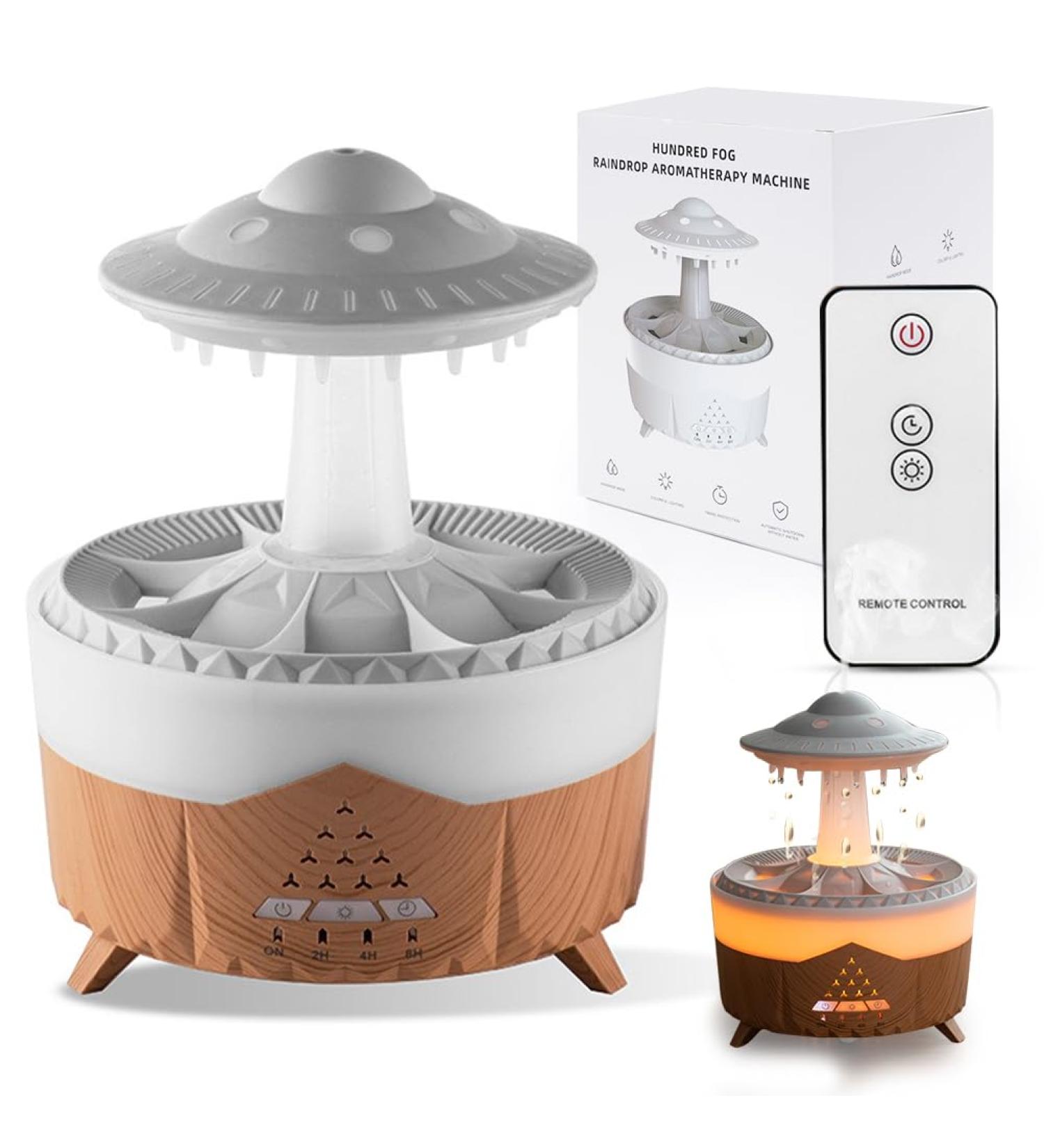 Rain Cloud Humidifier - Essential Oil Diffuser with 7 Color LED Lights & Raindrop Sound | 500ml Micro-Air Humidifier for Home Office & Sleep - Buy Online on GoSupps.com