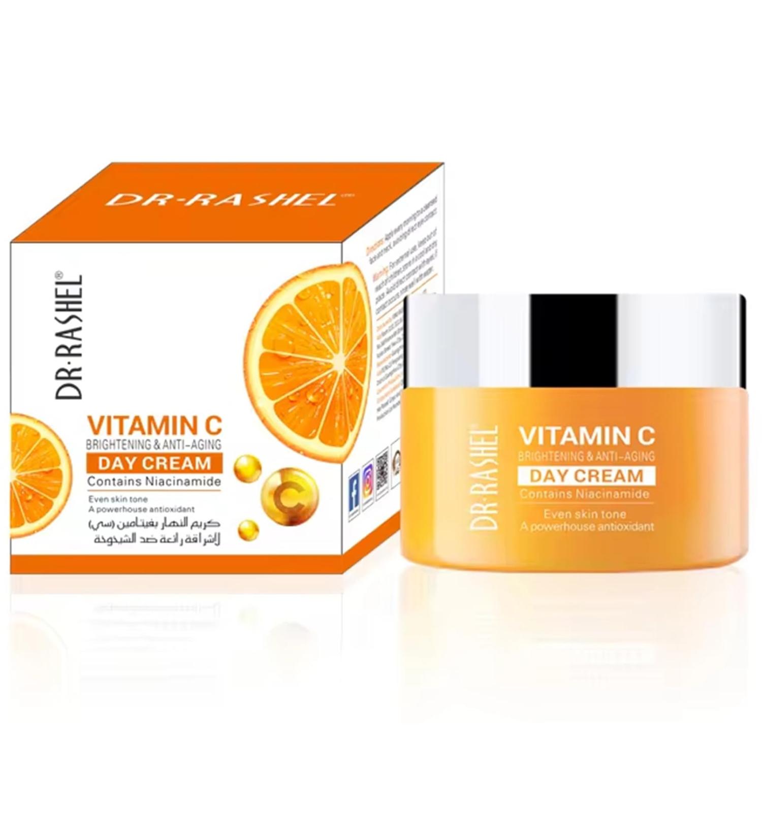 Dr Rashel Vitamin C Day Cream | Brightening & Anti-Aging Moisturizer for Face & Neck | Hydrating Cream for Dark Spots - Buy Online on GoSupps.com