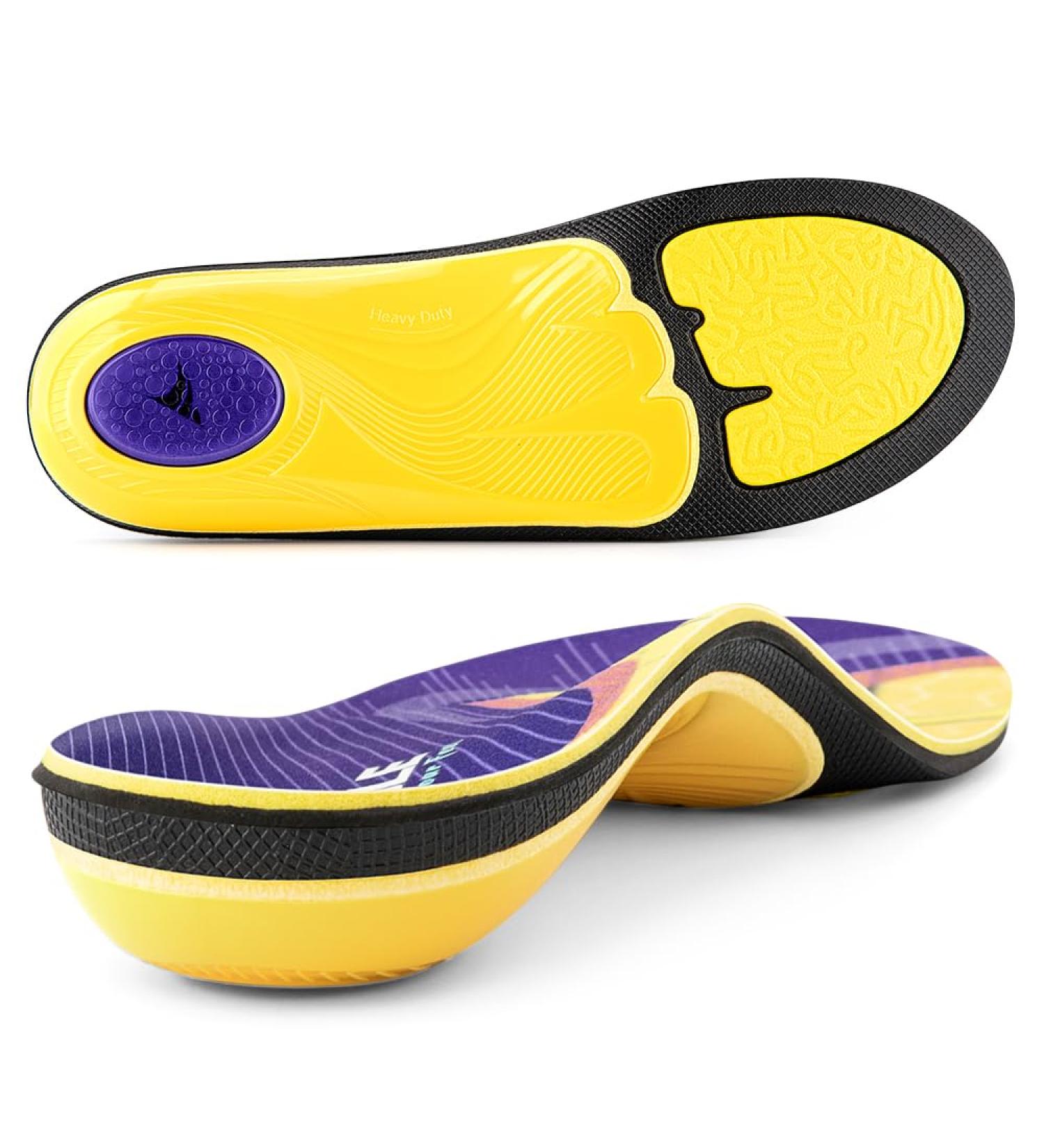 VALSOLE Plantar Fasciitis Insoles - Heavy Duty Support for Men & Women | Pain Relief Orthotics for Flat Feet High Arches Metatarsalgia | Work Boot Shoe Insole (Purple - Buy Online on GoSupps.com