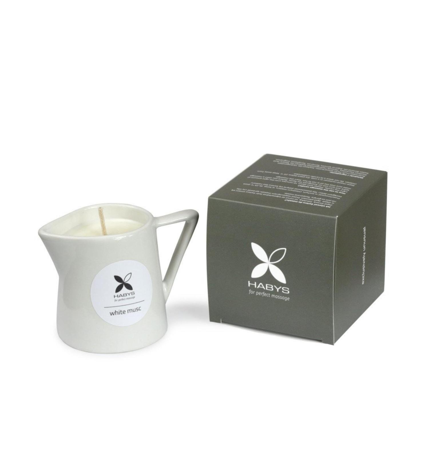 Buy Haby's Nature Massage Candle - White Mus 100ml | Relaxing Fragrance with Shea Butter Soy Wax & Argan Oil for Soft & Hydrated Skin - Buy Online on GoSupps.com