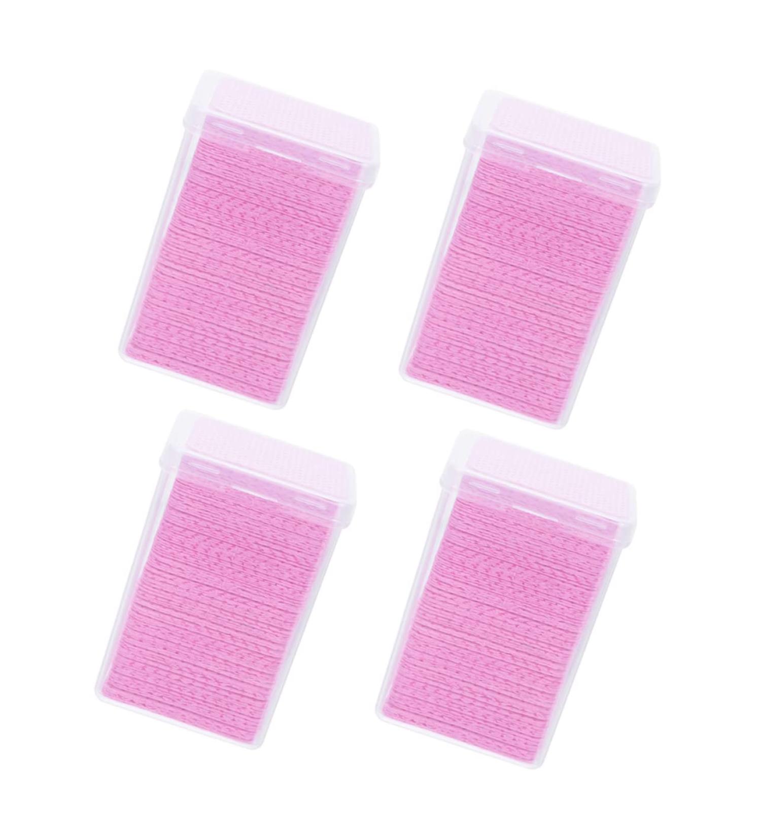 NOLITOY Eyelash Glue Cleaning Wipes - 4 Boxes of Non-Woven Fabric Rags for Lash Extension Cleaning - Anti-Clogging Pink Glue Bottle Wipes - Buy Online on GoSupps.com