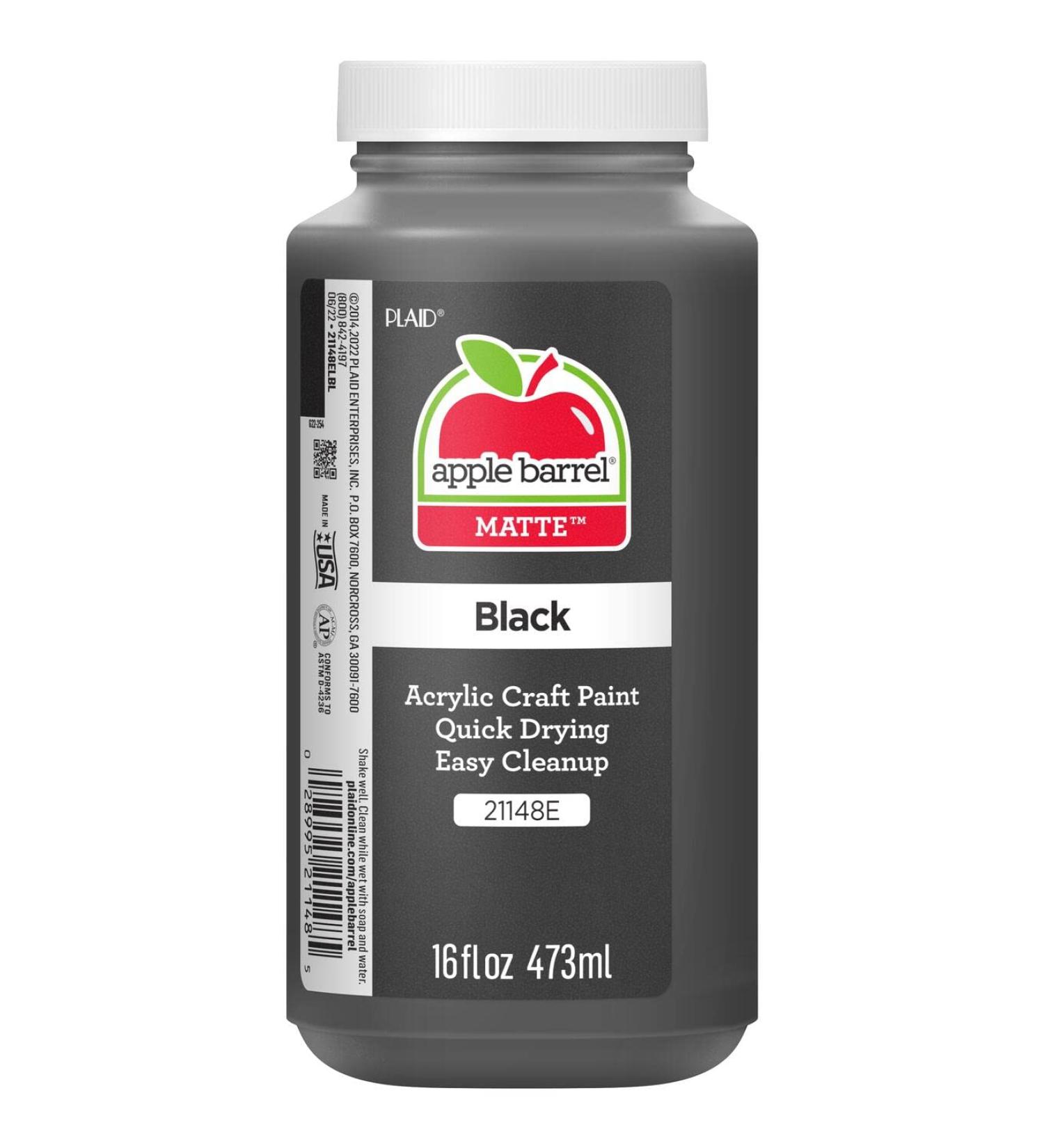 Apple Barrel 16oz Black Acrylic Paint - Assorted Colors 21148 - Buy Online on GoSupps.com