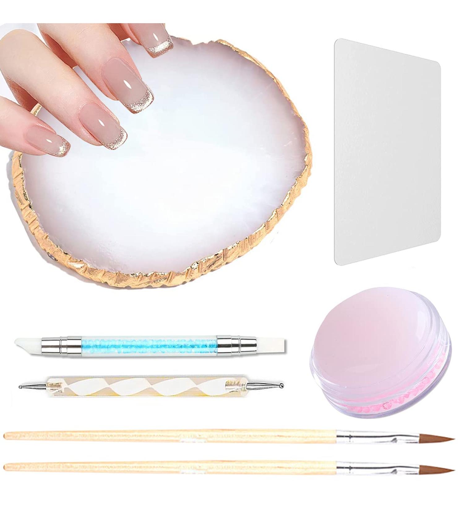 Clear Jelly Nail Stamper Kit with Nail Art Pens and Accessories - White - Buy Online on GoSupps.com
