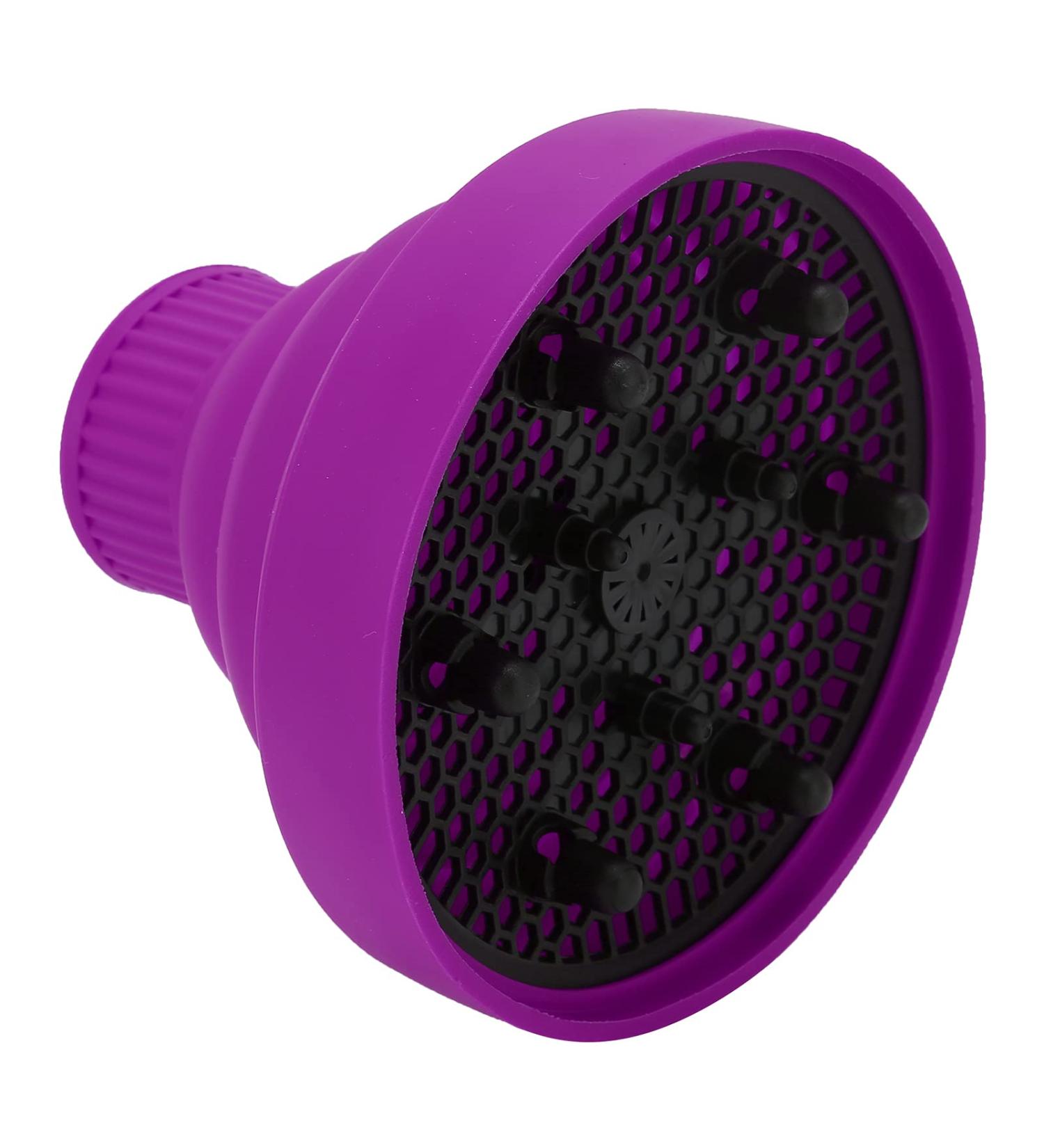 Collapsible Silicone Hair Dryer Diffuser for Portable Travel | Purple Universal Diffuser for Hair Blow Dryer - Buy Online on GoSupps.com