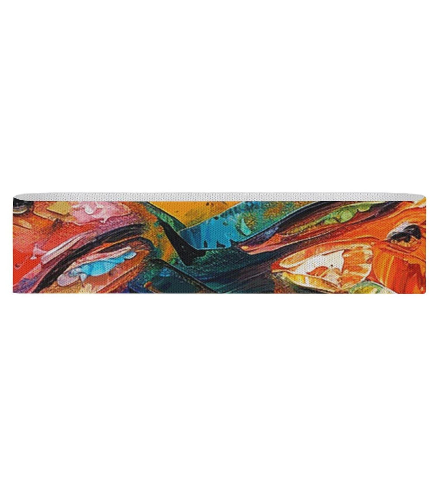 Vibrant Fish Painting Resistance Bands | Elastic & Fabric Exercise Bands for Fitness - Buy Online on GoSupps.com