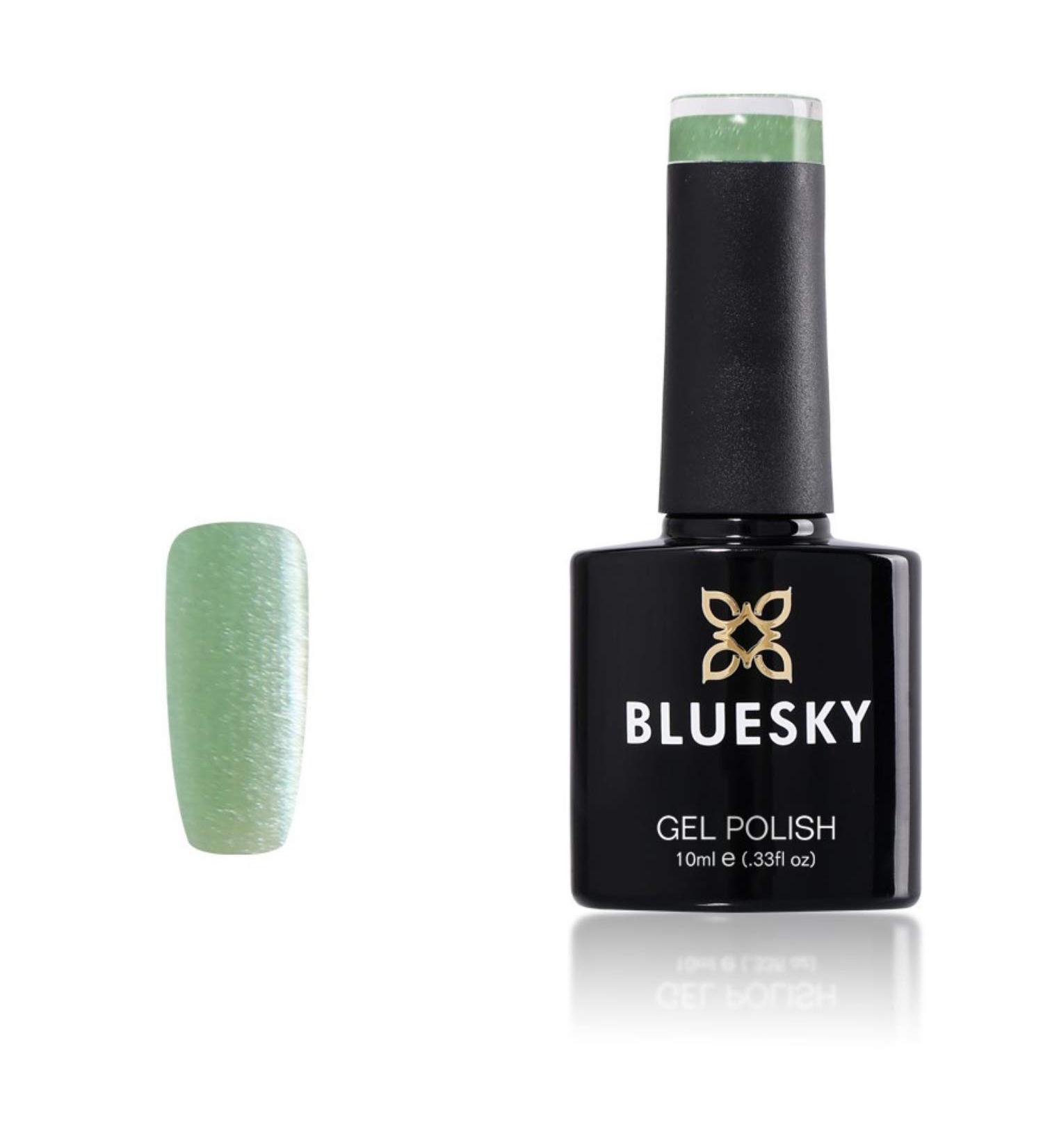 Bluesky Gel Nail Polish Light Green Glitter Sj01 Long Lasting Chip Resistant 10 ml (Requires Curing Under UV LED Lamp)