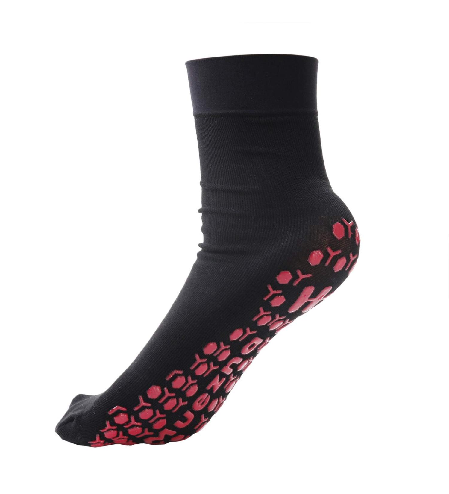 Warm Tourmaline Heating Socks for Pain Relief | Unisex Compression Foot Socks - One Size Black - Buy Online on GoSupps.com