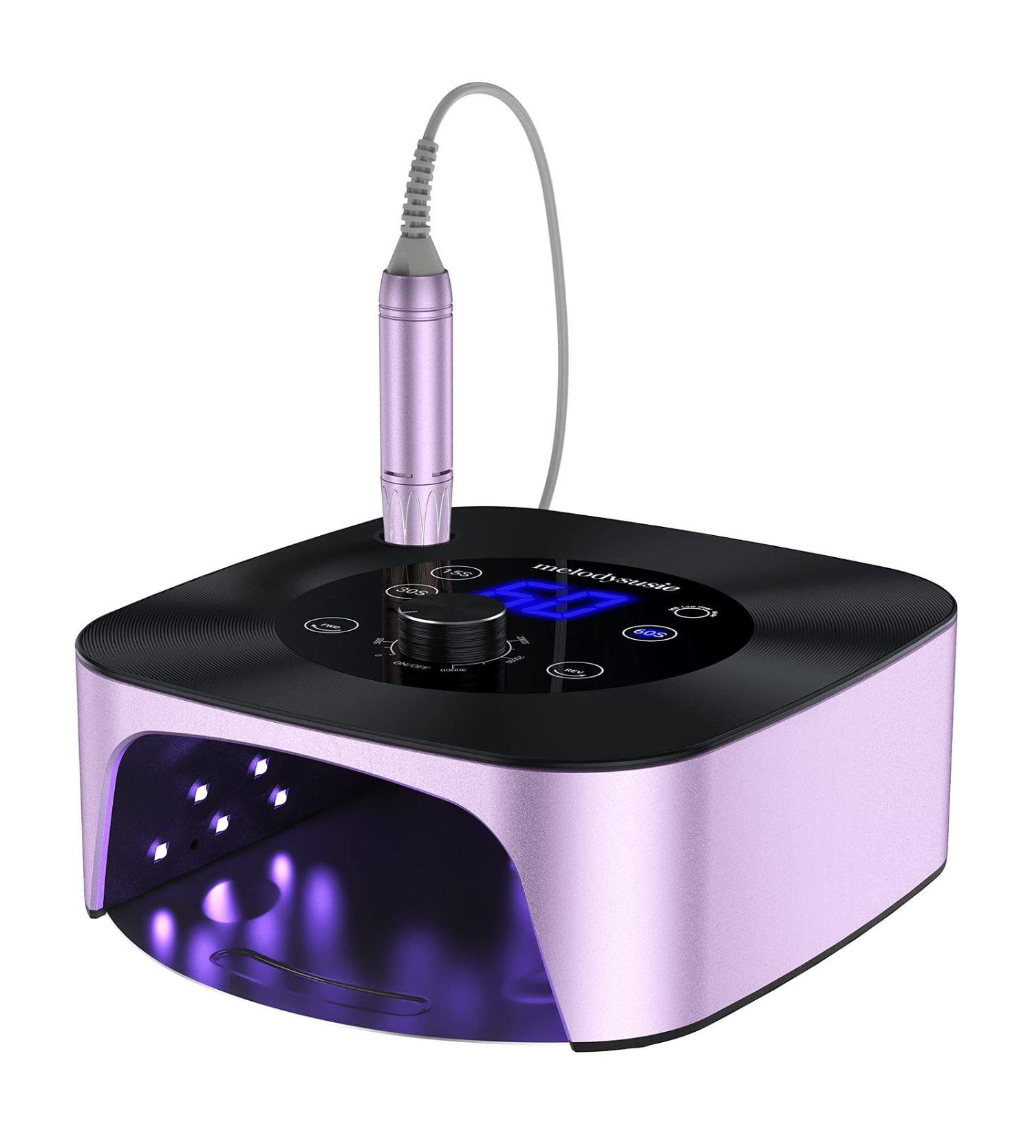 MelodySusie 2-in-1 Nail Drill & Lamp - 30 000 RPM Professional Nail Dryer with Timer for Acrylic & Gel Nails - Salon & Home Use - Purple - Buy Online on GoSupps.com
