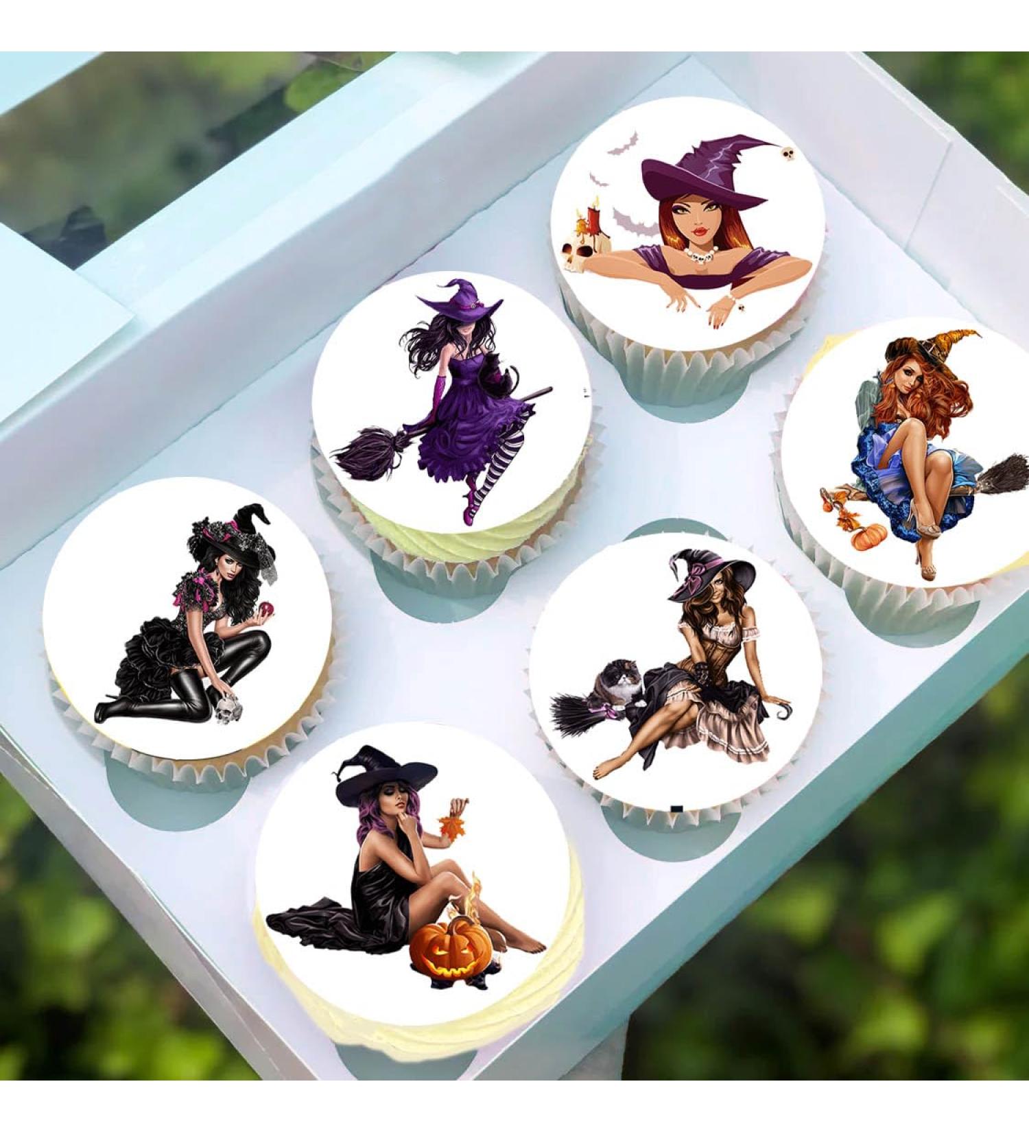 24 x Pre-Cut Halloween Mix 12 Edible Stand up Wafer/Rice Paper Cupcake Toppers Birthday Party Cake Decorations Witches - Buy Online on GoSupps.com
