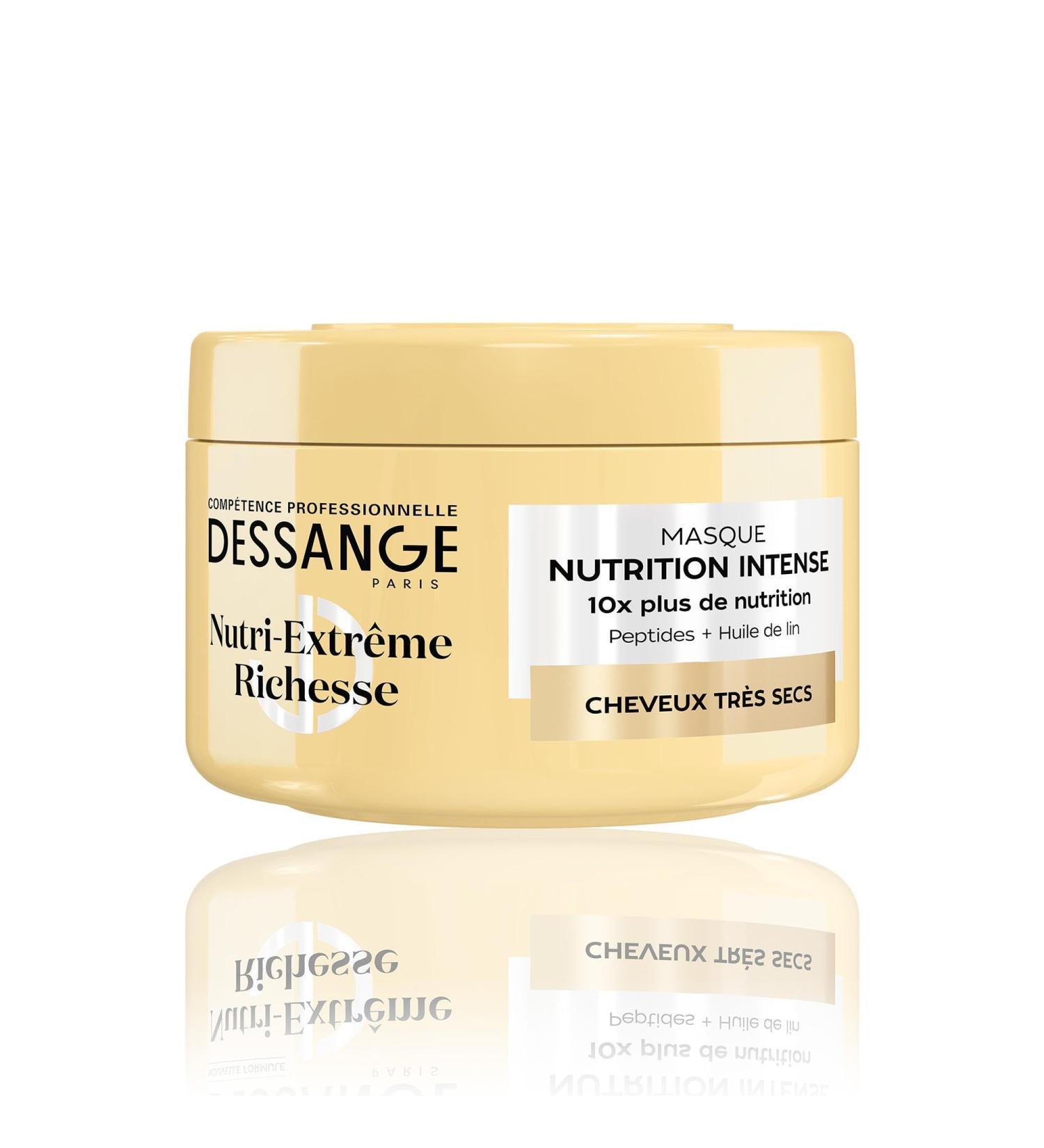 DESSANGE - Masque Cheveux Nutrition Intense Nutri-Extr me Richesse - Formule Enrichie En Peptides & Huile De Lin - Douceur & clat - Cheveux Tr s Secs - 280ml 280mL Masque - Buy Online on GoSupps.com