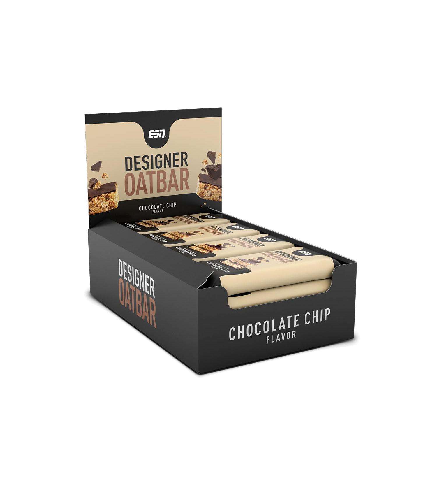 ESN Designer OAT Bar Box - Chocolate Chip 12 x 100g | Power-Packed Oat Batch Perfect for On-The-Go | Quality Tested & Made in Germany - Buy Online on GoSupps.com