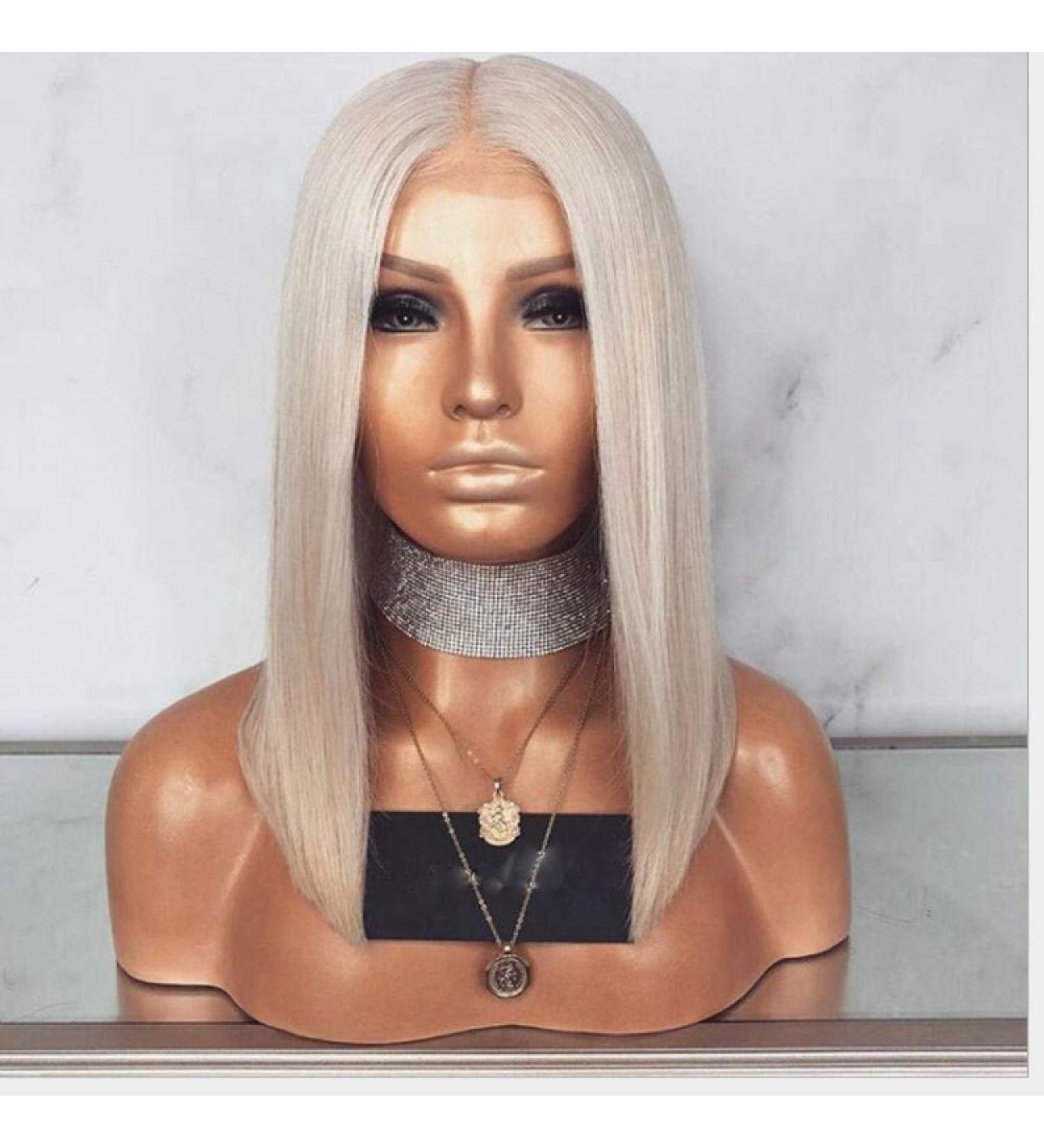 BGHJUE African Wig - White Long Straight Synthetic Hair for Black Women | Heat Resistant Wigs - Buy Online on GoSupps.com