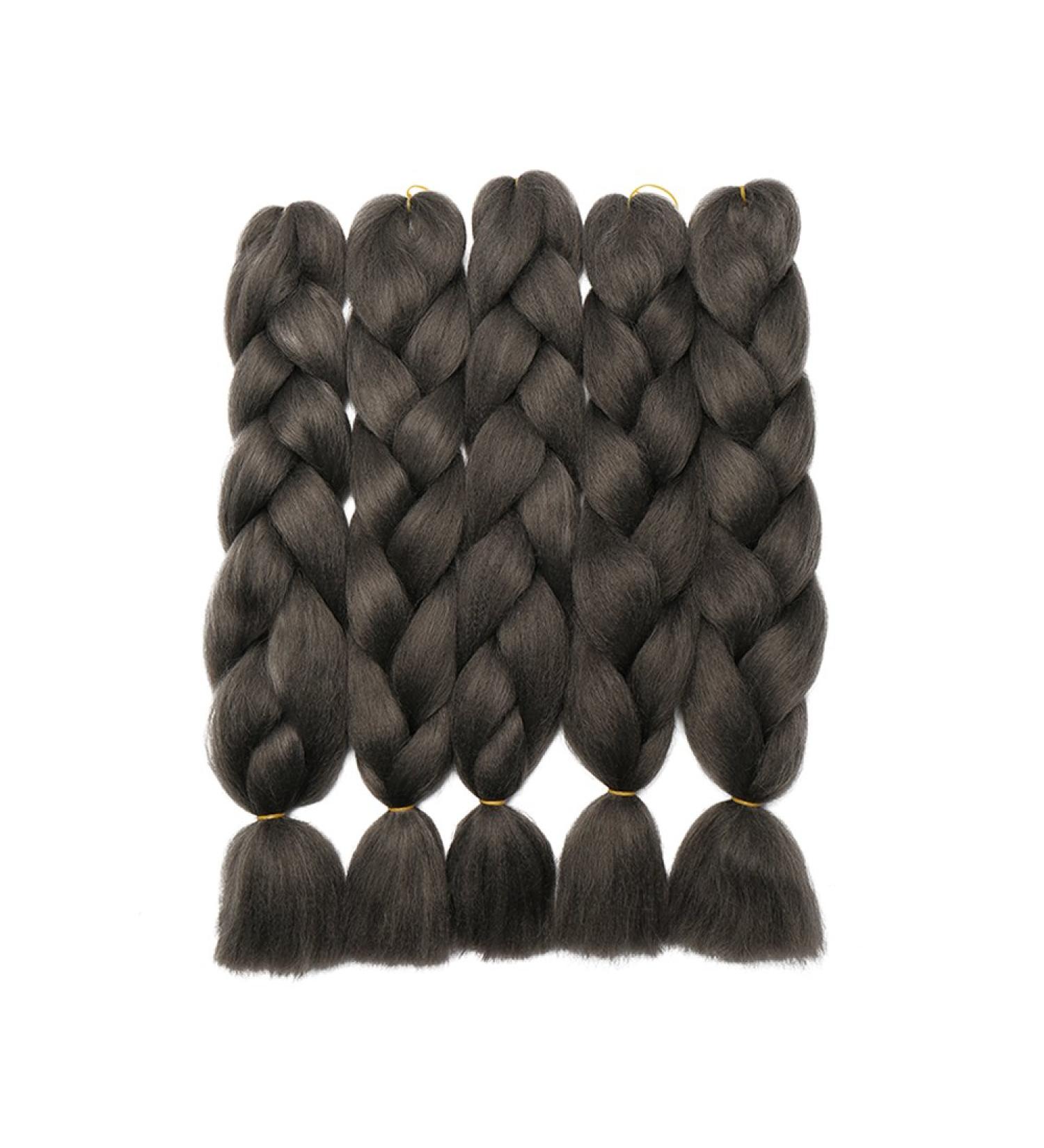 Buy 5 Packs Dark Grey Braids Extensions | Kanekalon Crochet Hair - 24 500g Colorful Synthetic Hair for Braiding | International Shipping - Buy Online on GoSupps.com
