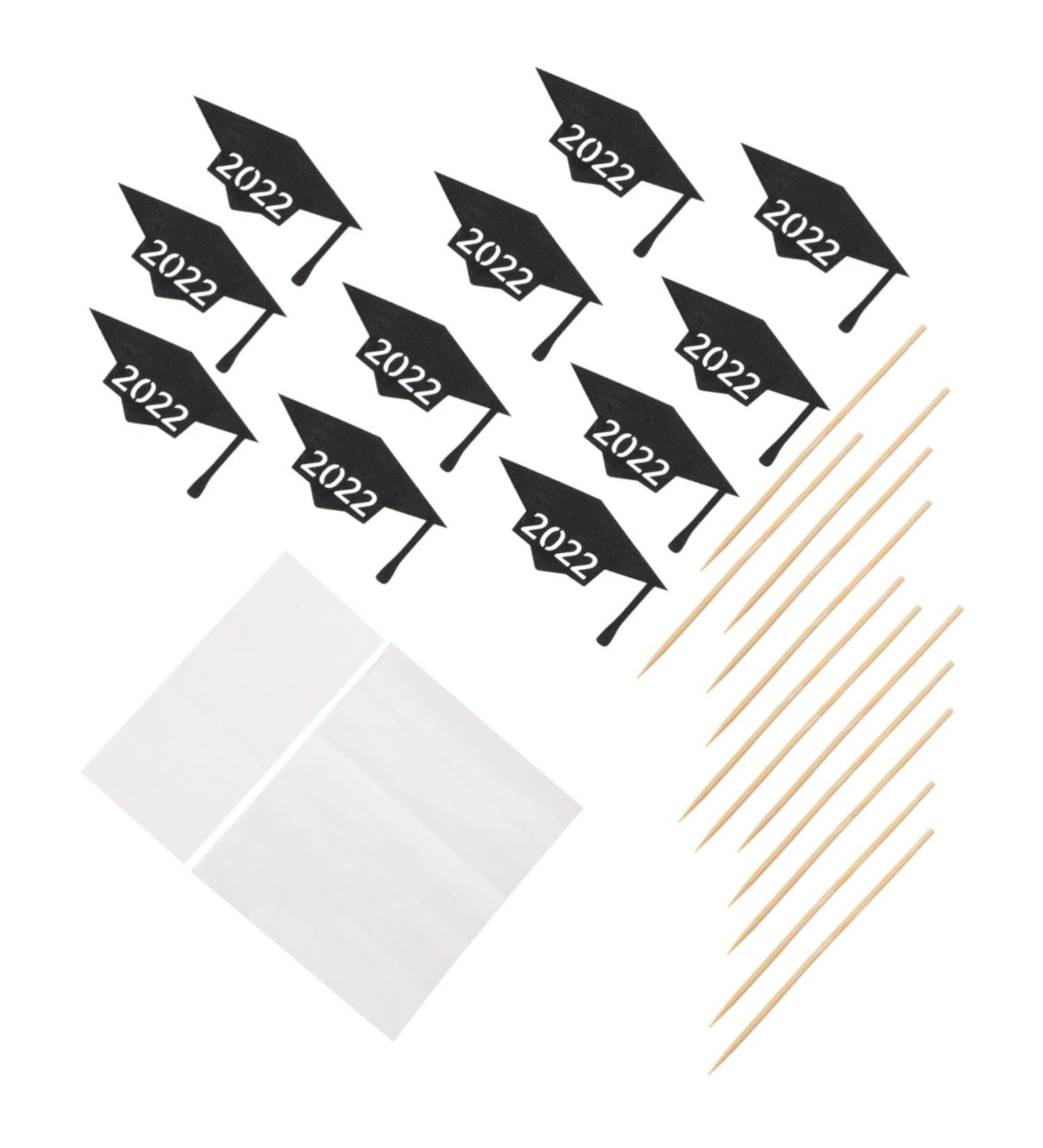 Vaguelly 30pcs 2022 2022 Cake Inserts Cake Ornament Cupcake Topper Capacillos Para Cupcake Graduation Cap Decorations Mini Paper Cups Graduation Cake Decor Baking Paper Bamboo Stick - Buy Online on GoSupps.com
