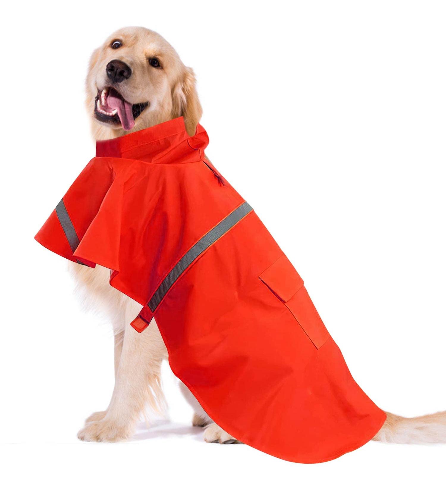ocsoso Pet Rainy Days Slicker Brush Red Reflective Raincoat - XXL for Dogs | Waterproof & Stylish Pet Gear - Buy Online on GoSupps.com