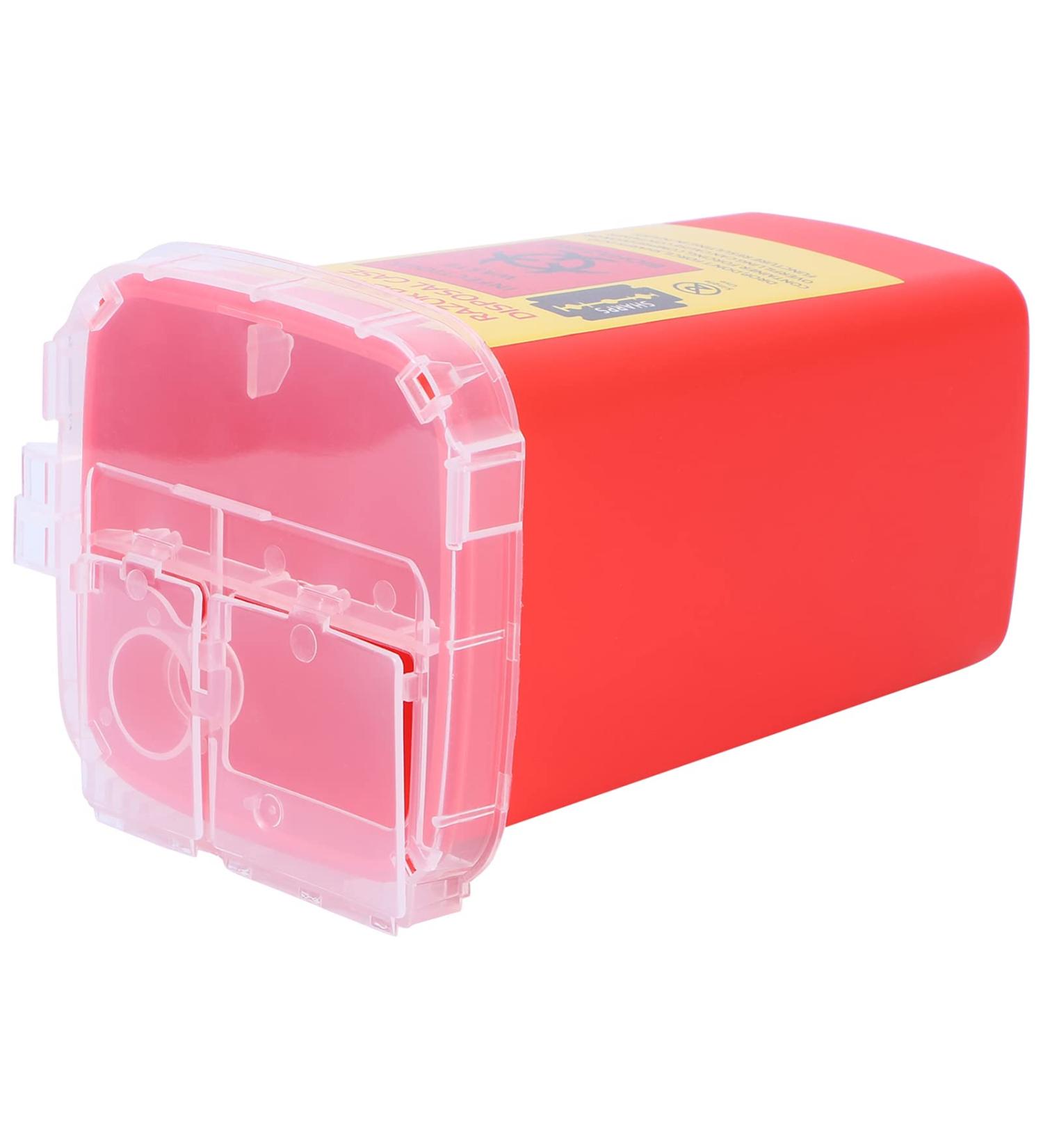 Minkissy Disposable Razor and Blade Disposal Container - Hairdressing Salon Sharp Storage for Safe Needle & Razor Blade Disposal - Buy Online on GoSupps.com