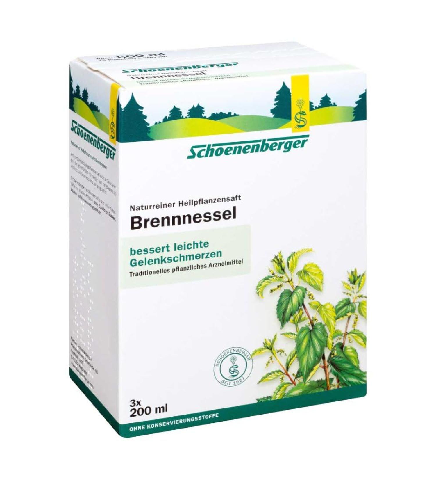 Nettle Juice Schoenenberger 3x200 ml - Premium Organic Herbal Tonic for Health & Wellness - Fast International Shipping - Buy Online on GoSupps.com