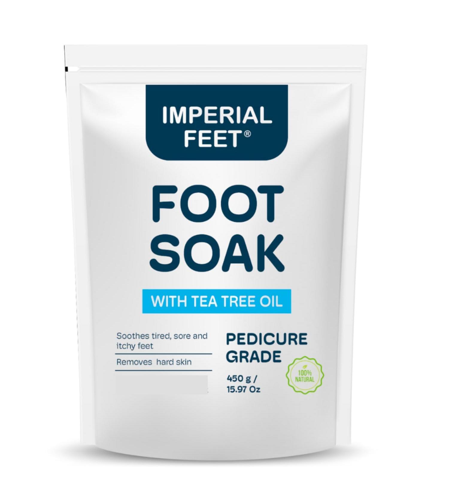 Pedicure Quality Foot Soak with Tea Tree Oil & Epsom Salt | Helps Treat Nail Fungus Athletes Foot | Anti Fungal Nail Treatment | Foot Moisturiser & Deodorizer Feet Soak | Exfoliating Foot Soak - Buy Online on GoSupps.com