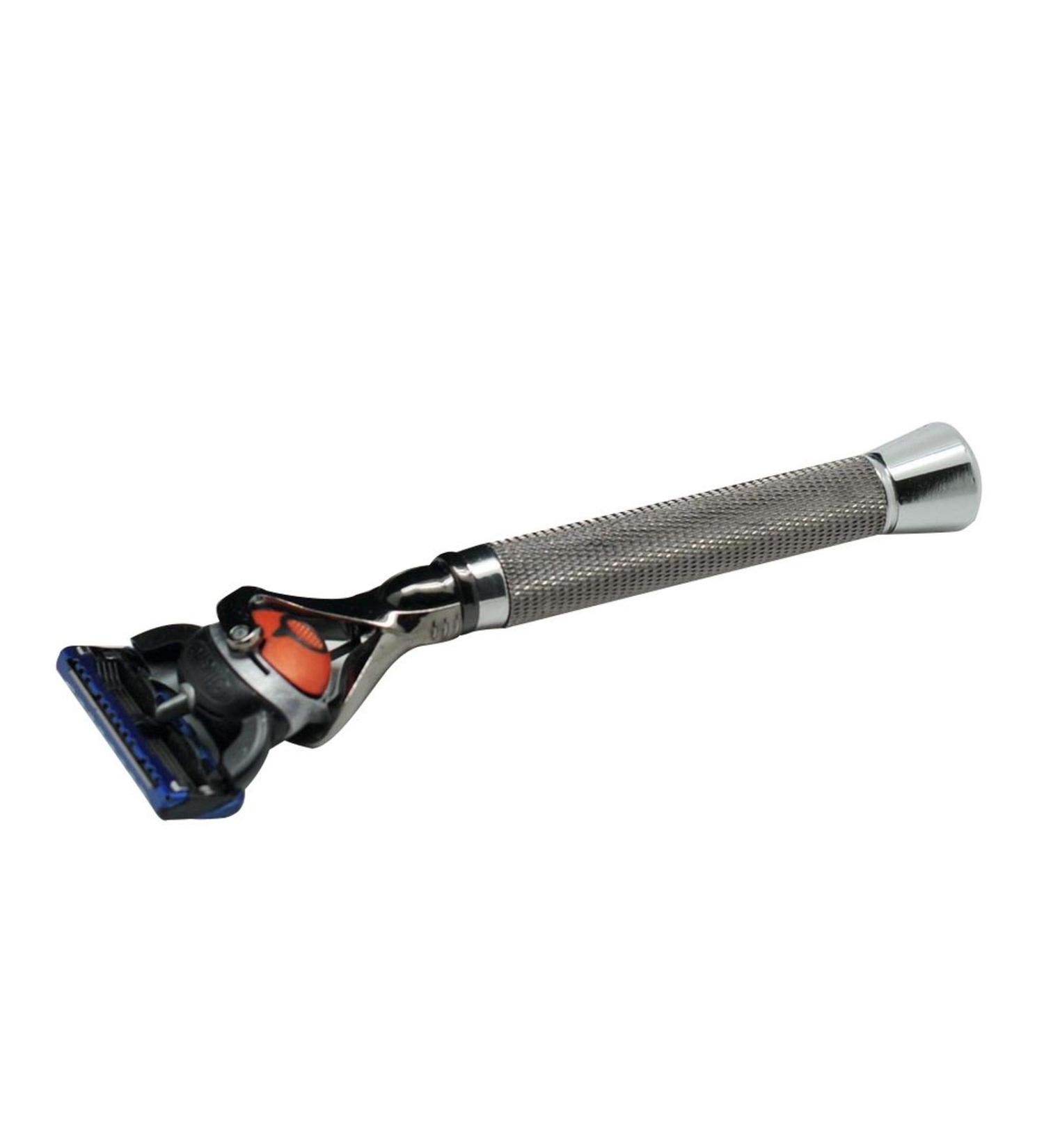 Frank Shaving Chrome Metal Handle Fusion Proglide Flexball Manual Razor Shaver (Charcoal Gray)
