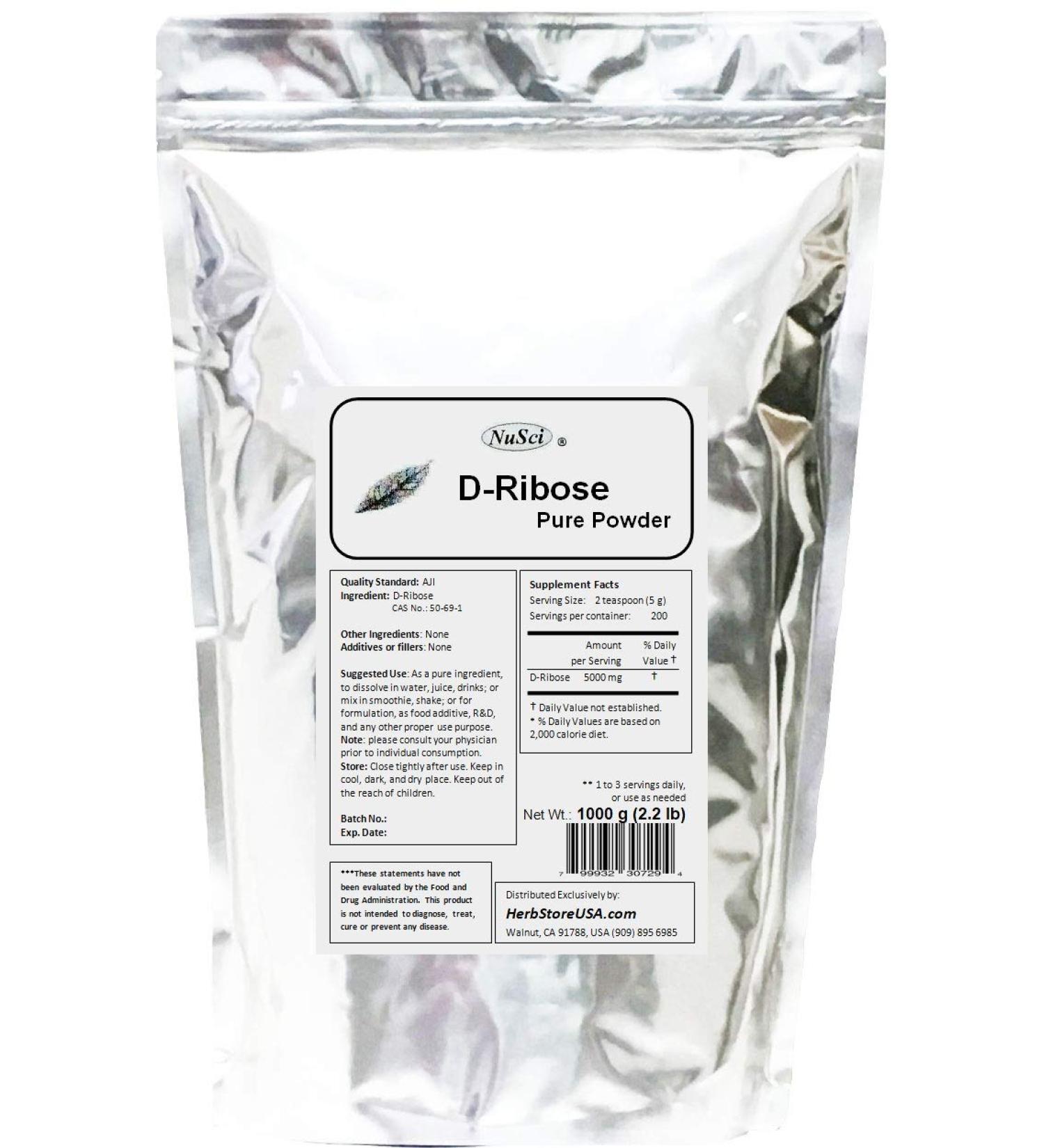 D-Ribose Pure Powder AJI92 Quality Standard (1000 Grams (2.2 lb)) 2.2 Pound (Pack of 1) - Buy Online on GoSupps.com