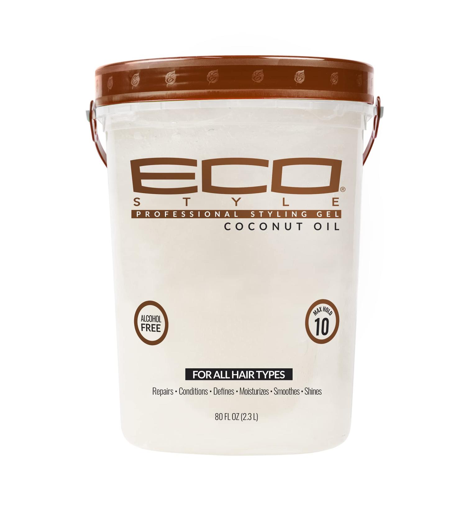 Eco Style Coconut Oil Styling Gel - Adds Luster, Moisturizes Hair, Prevents Breakage - 80 oz - Buy Online on GoSupps.com