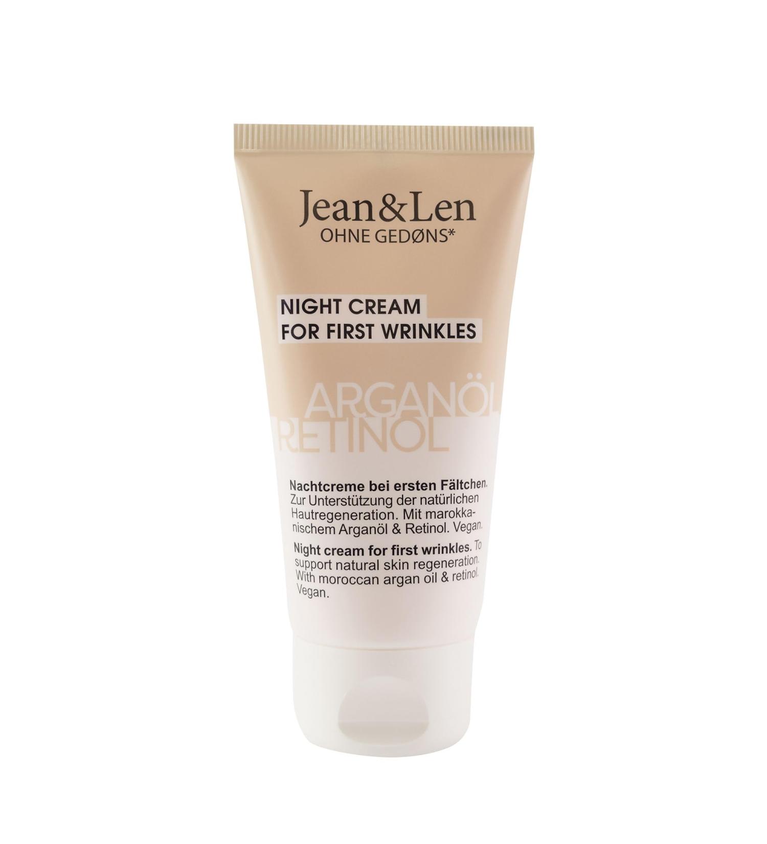 Jean & Len Regenerating Night Cream with Argan Oil & Retinol for first wrinkles promotes natural skin regeneration paraben and silicone free vegan 50ml - Buy Online on GoSupps.com