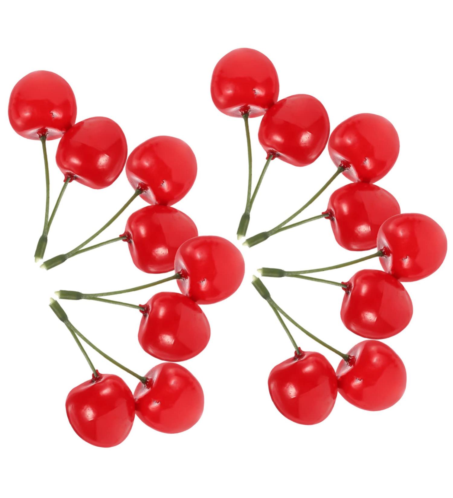 Zerodeko 10pcs Artificial Cherry Fake Cherries Fruit Cognitive Toy Home Kitchen Fruit Decoration Photo Props Fruits Cake Topper Faux Cherries Cherry Tomatoes Child Plastic Kitchen Cabinet - Buy Online on GoSupps.com