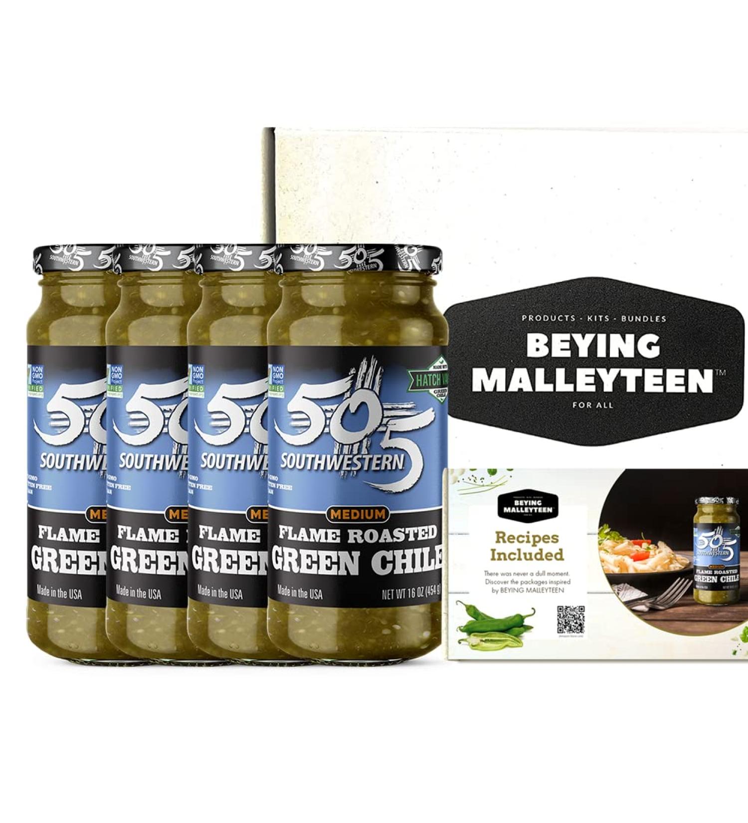 505 Southwestern 16oz Diced Flame Roasted Green Hatch Chile Medium (4 pack) with Recipes | Beying Malleyteen - Buy Online on GoSupps.com