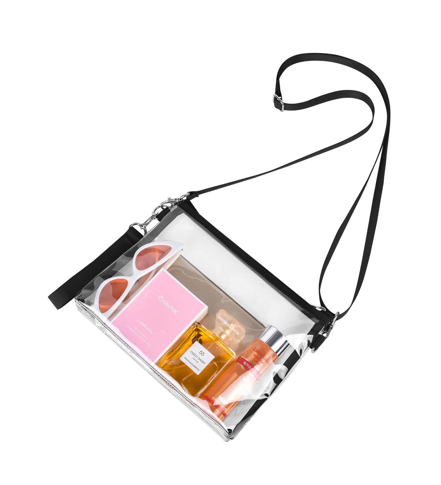 Stadium Approved Clear Crossbody Purse Bag - Black for Work, Concerts & Sports - Buy Online on GoSupps.com